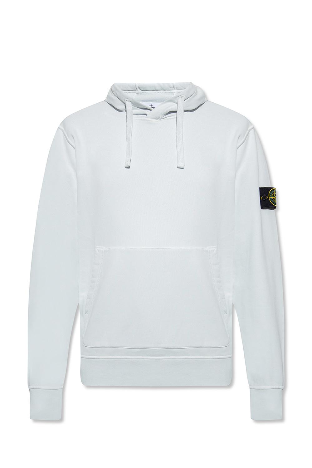 Stone Island Cotton Hoodie With Logo in Light Blue (Blue) for Men | Lyst