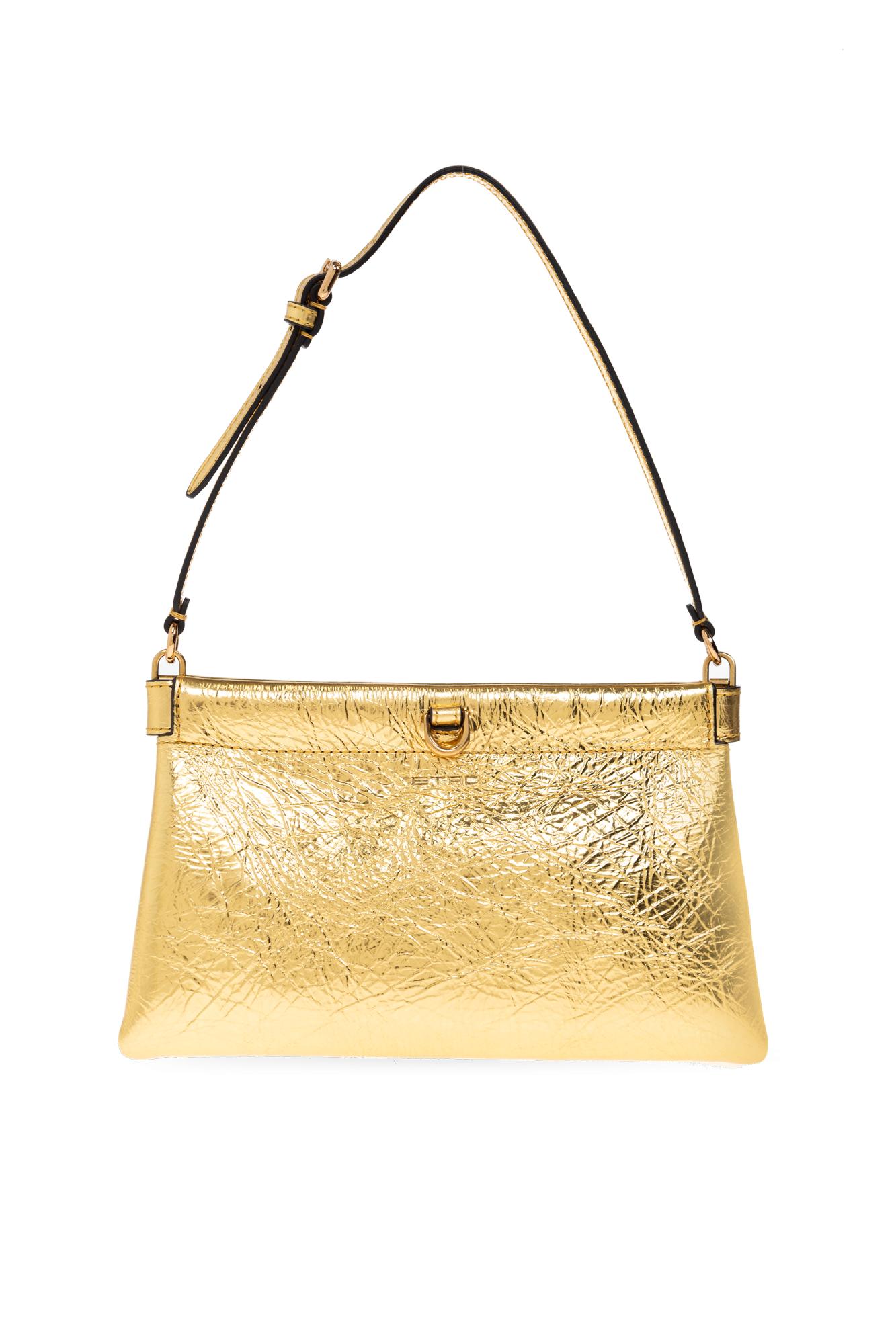Etro Shoulder Bag With Cracked Effect in Black Lyst