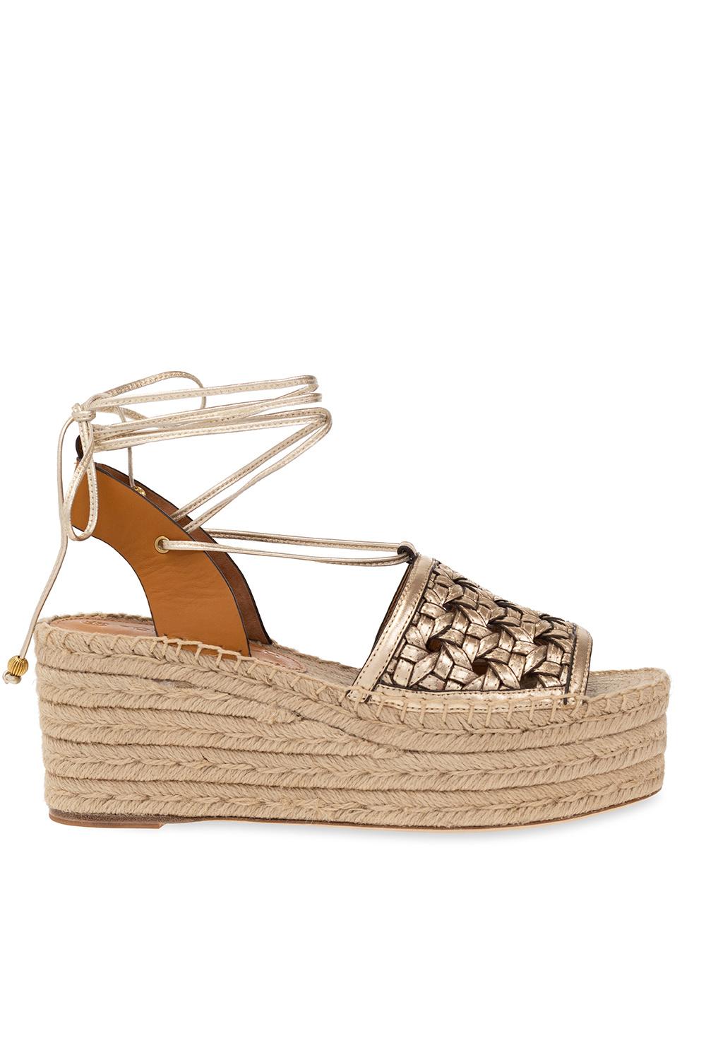 Tory Burch 'basketweave' Platform Sandals in Metallic Lyst Australia