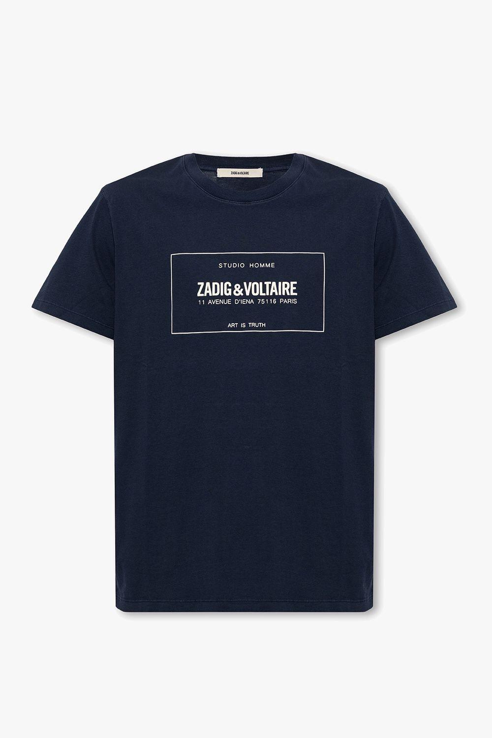 Zadig & Voltaire 'ted' T-shirt With Logo in Blue for Men | Lyst