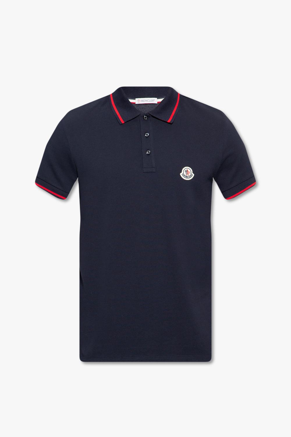 Moncler Polo Shirt With Short Sleeves in Blue for Men | Lyst