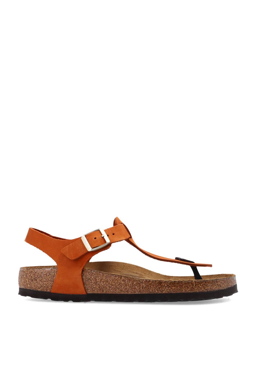 Birkenstock Leather 'kairo' Sandals in Orange | Lyst