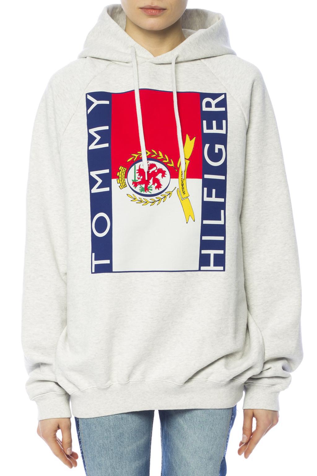 vetements x tommy hilfiger hoodie grey