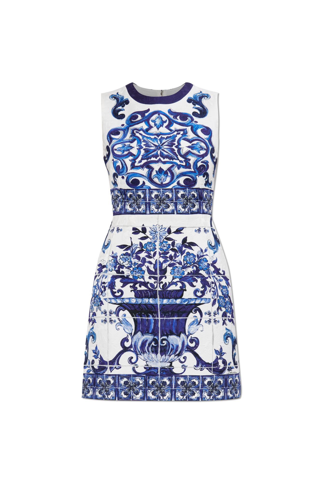 Dolce and gabbana blue and white dress clearance