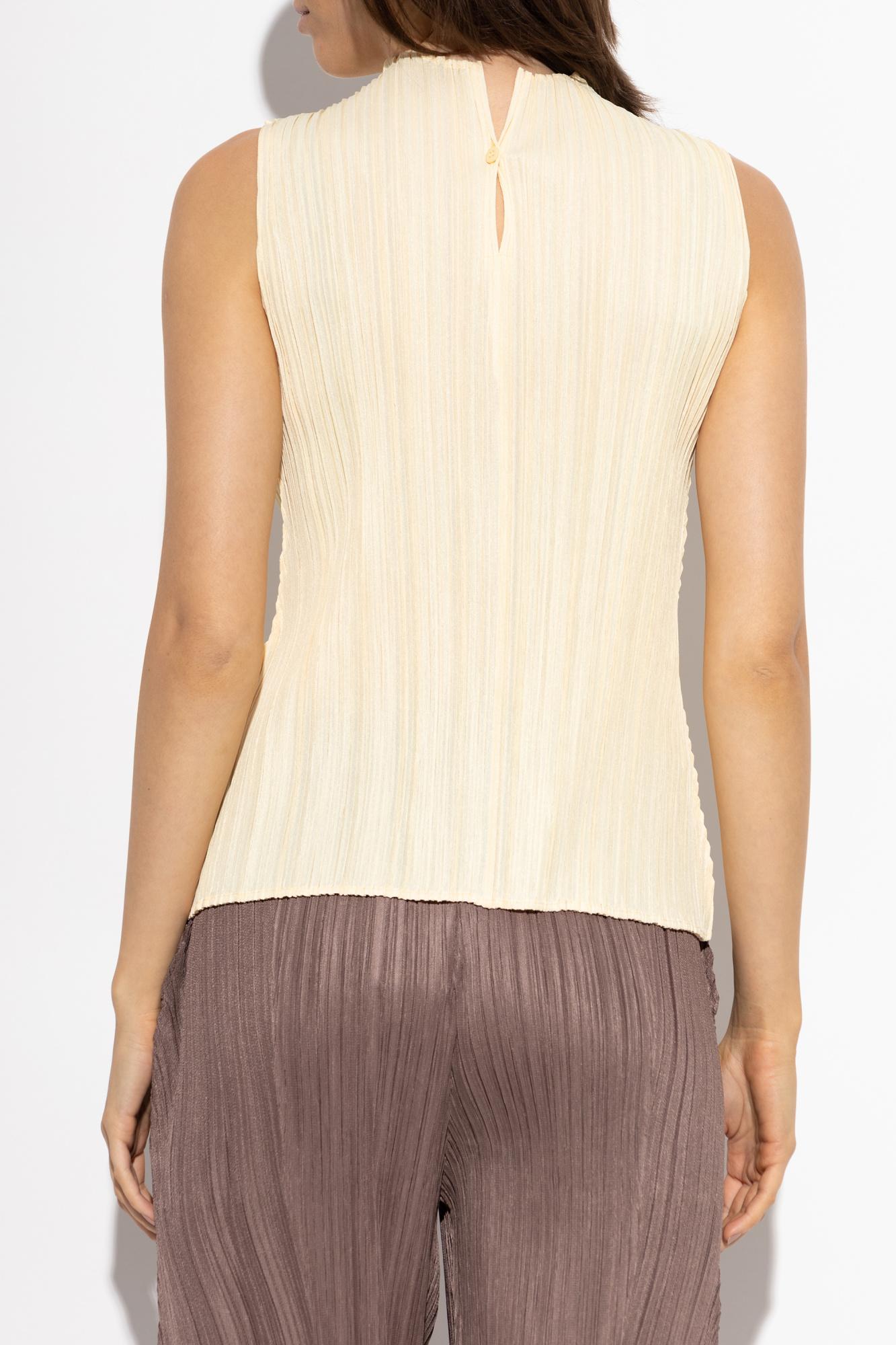 PLATS PLEASE アイボリー タンクトップ Pleats Please Issey Miyake Sleeveless and tank tops for