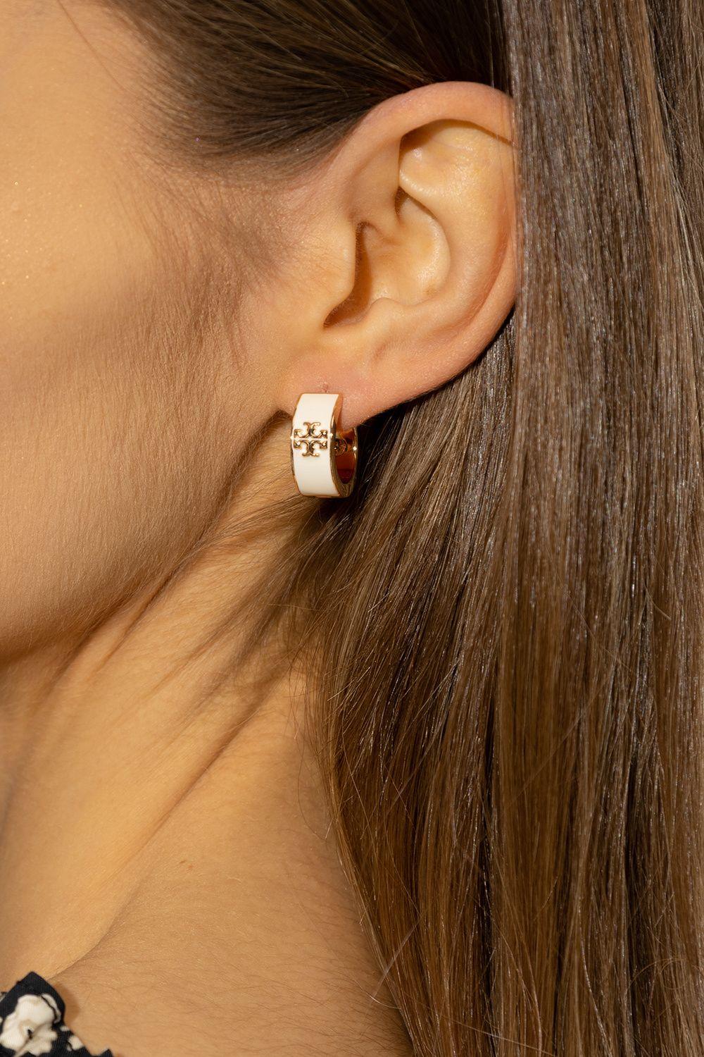 Tory Burch kira Hoop Earrings in Natural Lyst
