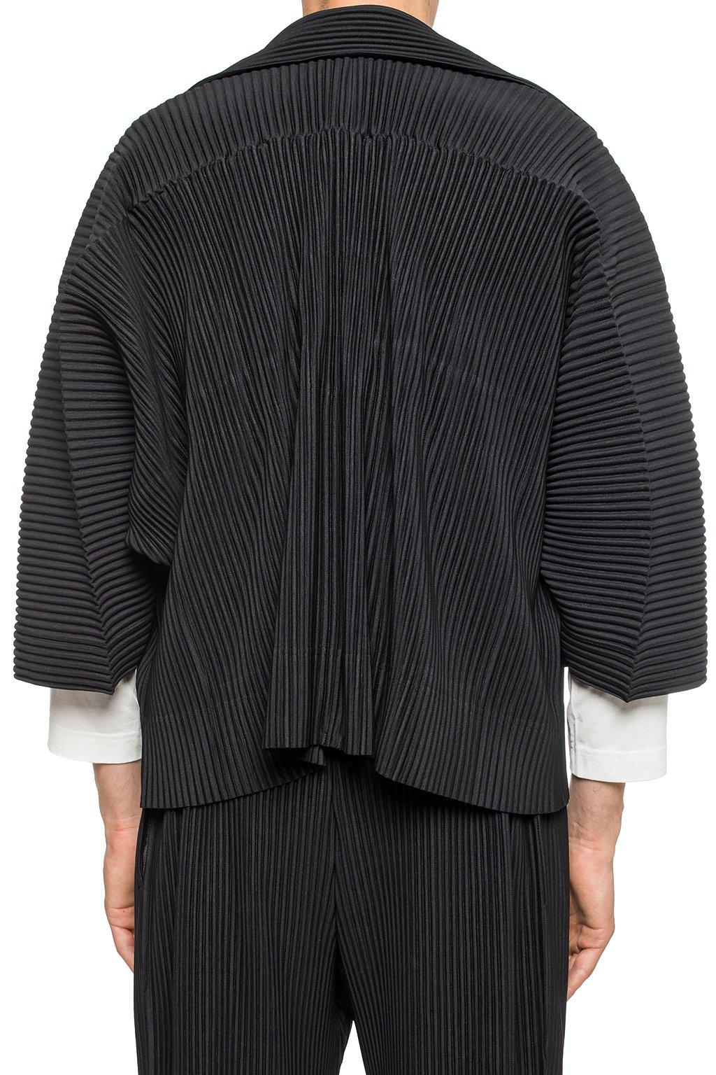 Issey Miyake Synthetic Ribbed Jacket With A Collar in Black for Men - Lyst