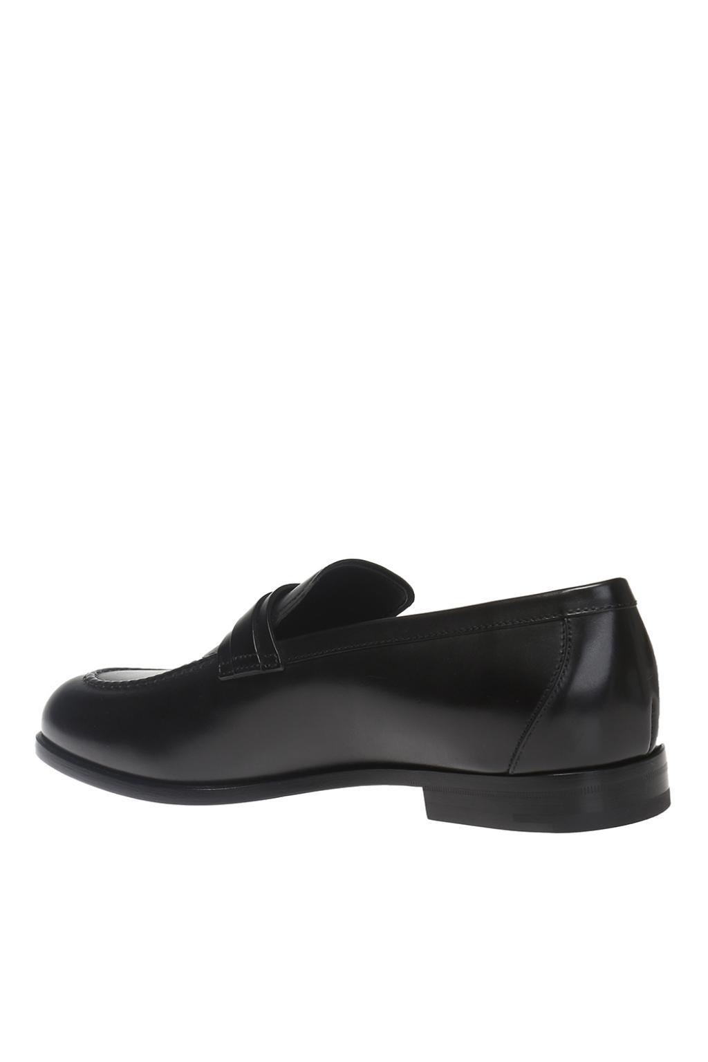black armani loafers