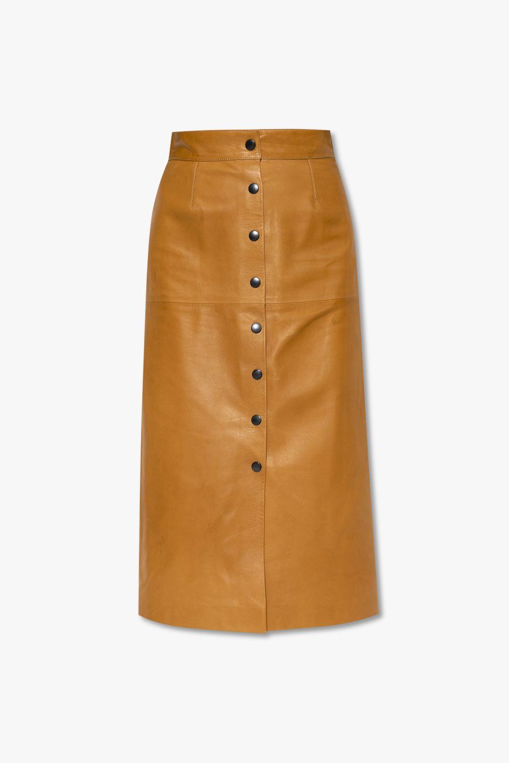 fængsel forligsmanden social Isabel Marant 'blehor' Leather Skirt in Natural | Lyst