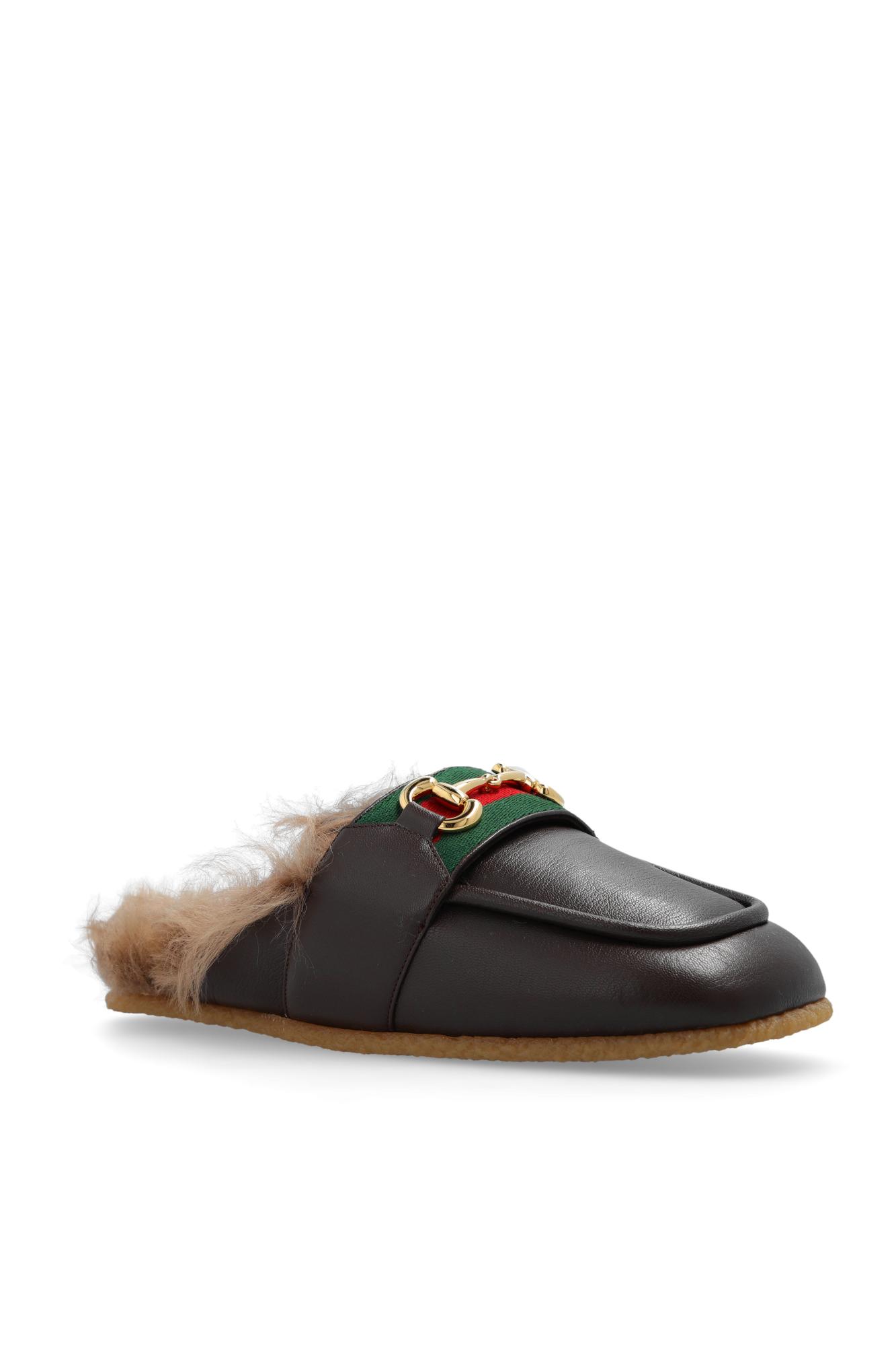 Gucci Leather Slippers in Brown for Men | Lyst UK