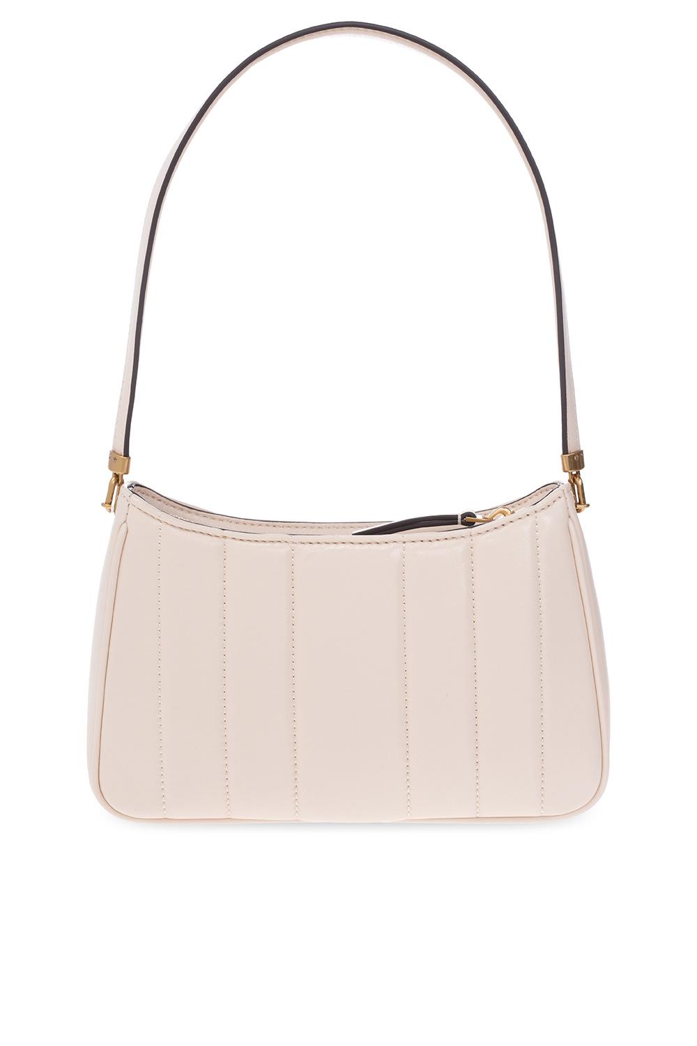 Kira Chevron Small Hobo Bag - Tory Burch - New Cream - Leather