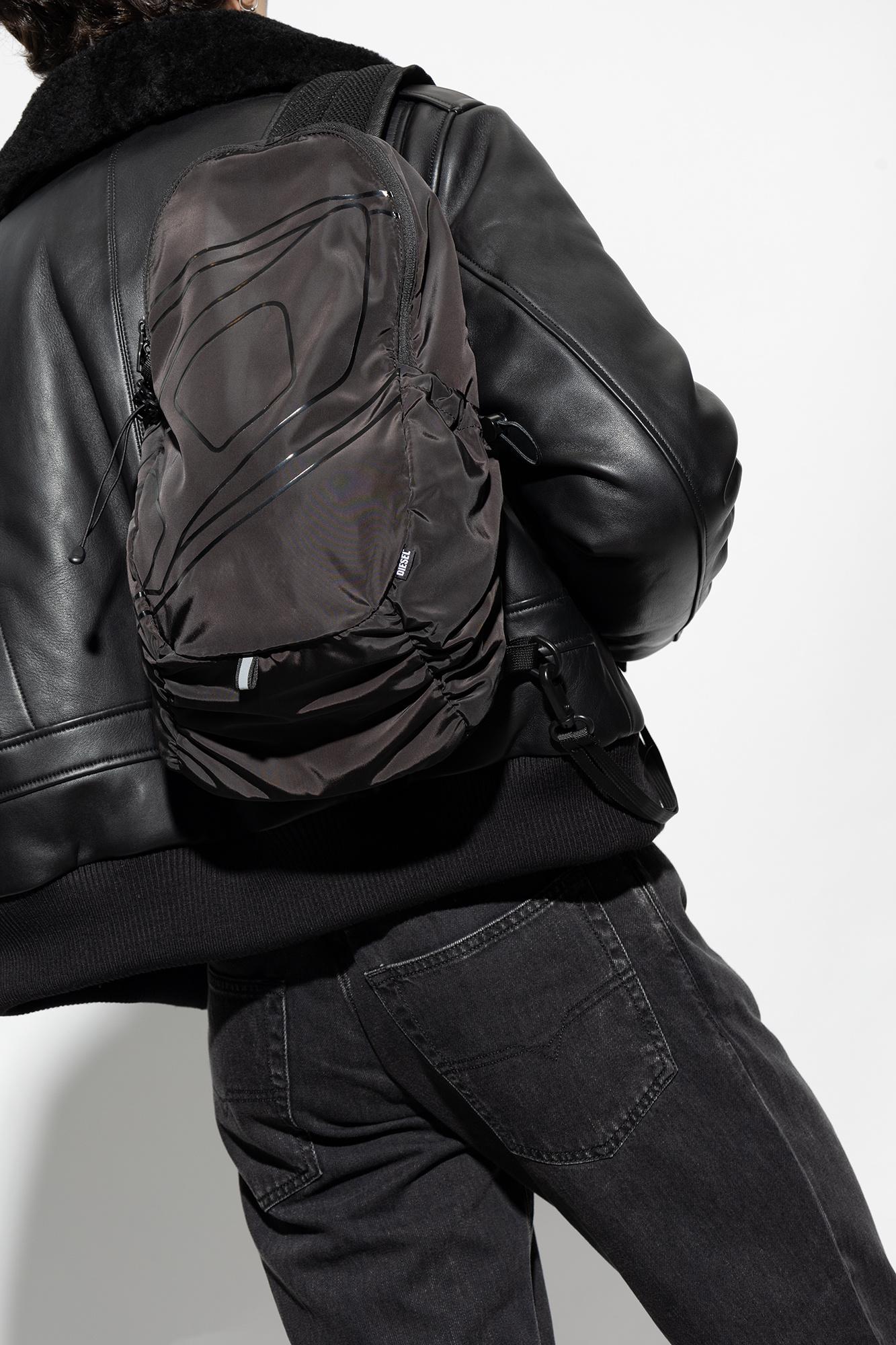 DIESEL 'Drape Sling Bag' One-Shoulder Backpack in Black for Men | Lyst