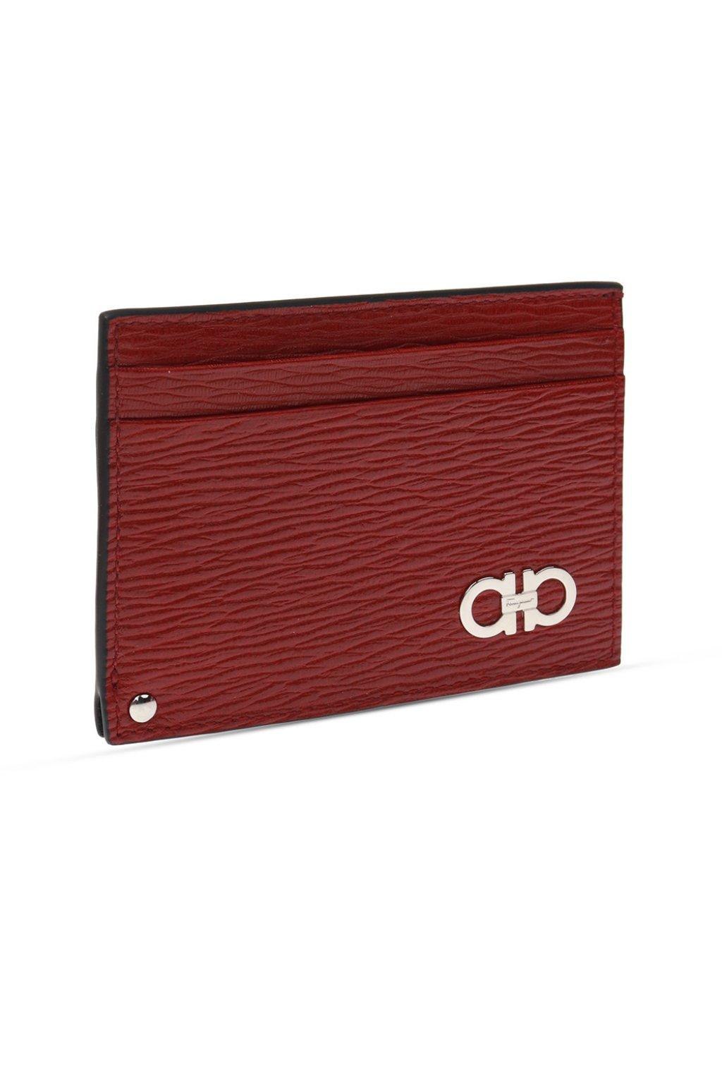 Ferragamo Leather Card Holder in Burgundy (Red) for Men Lyst