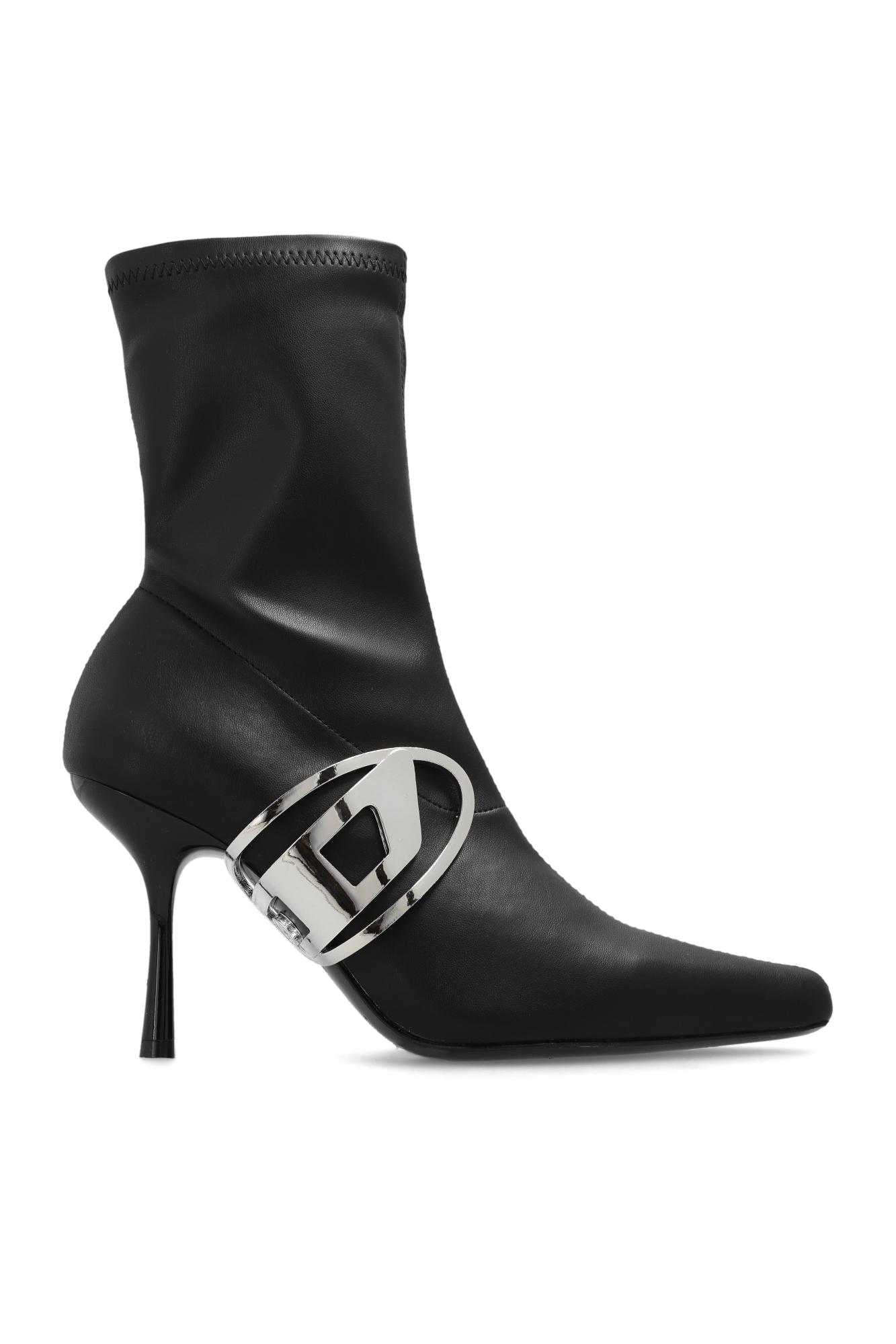 【国内発送★DIESEL】D-EclipseBt フェイクレザーアンクルブーツ DIESEL 'd-eclipse Bt' Heeled Ankle Boots in Black | Lyst