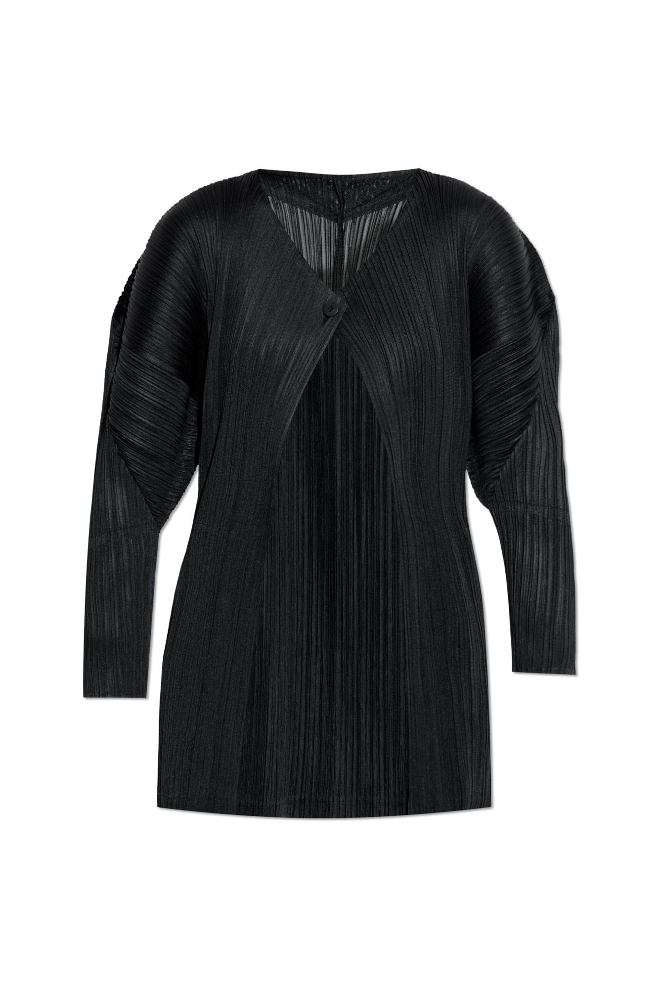 Pleats Please Issey Miyake Pleated Cardigan in Black Lyst UK