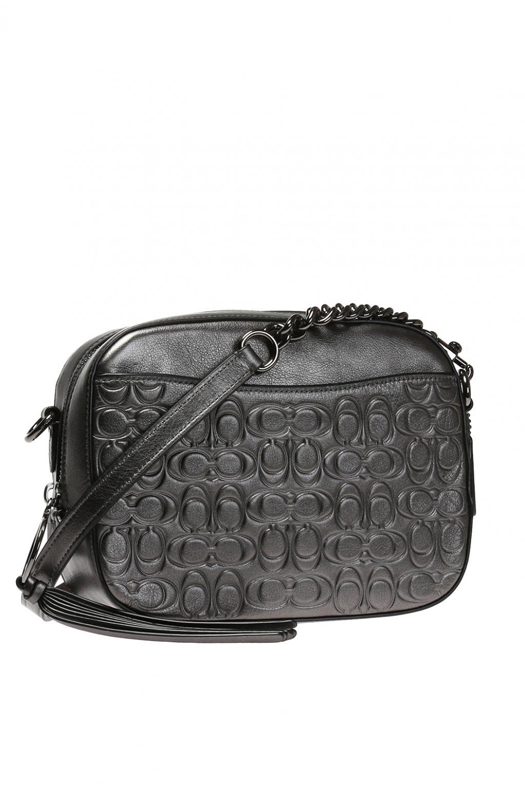 COACH Leather Fringed Shoulder Bag in Grey (Gray) - Lyst