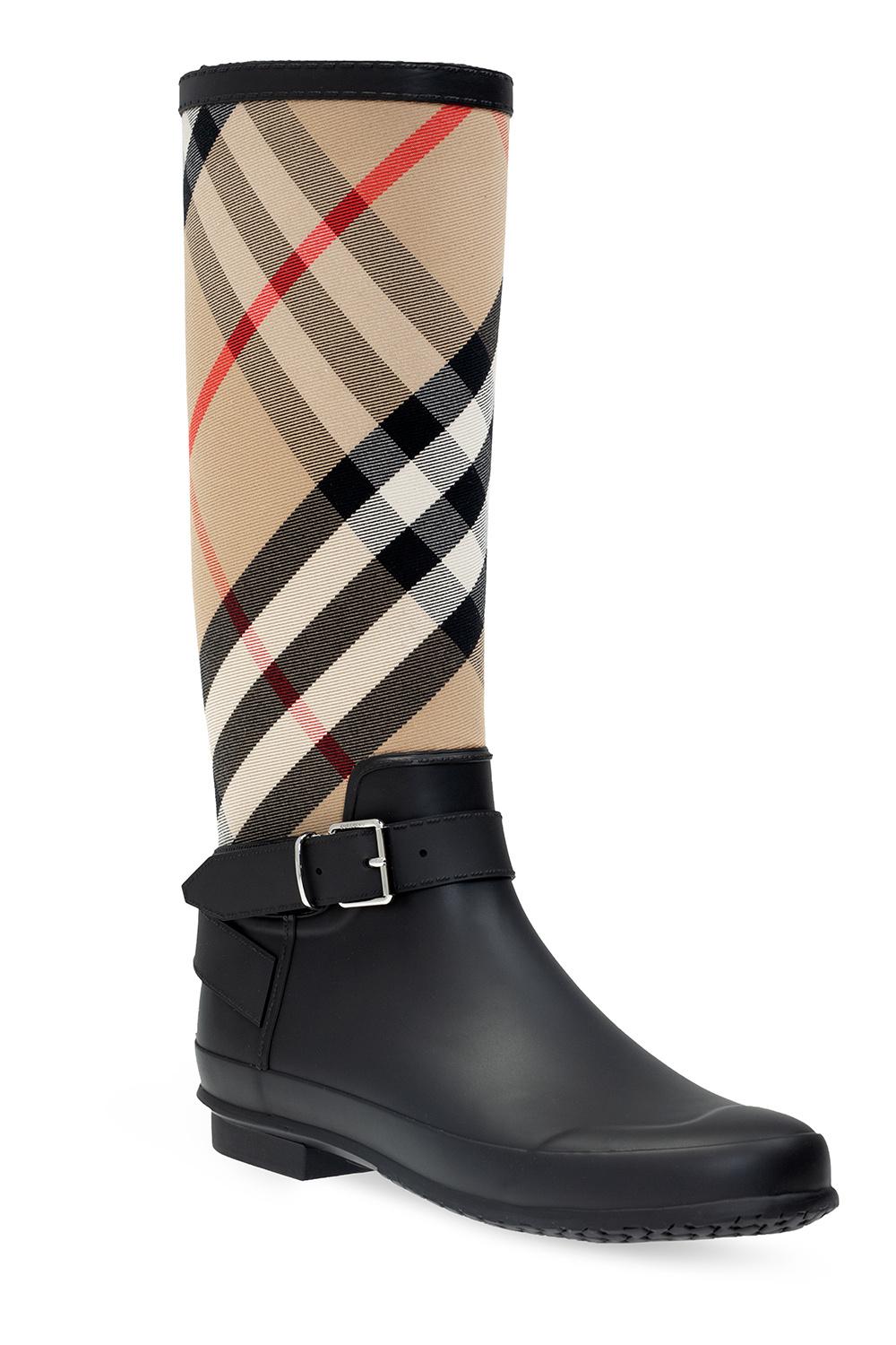 Burberry 'house Check' Rain Boots in Beige (Natural) | Lyst