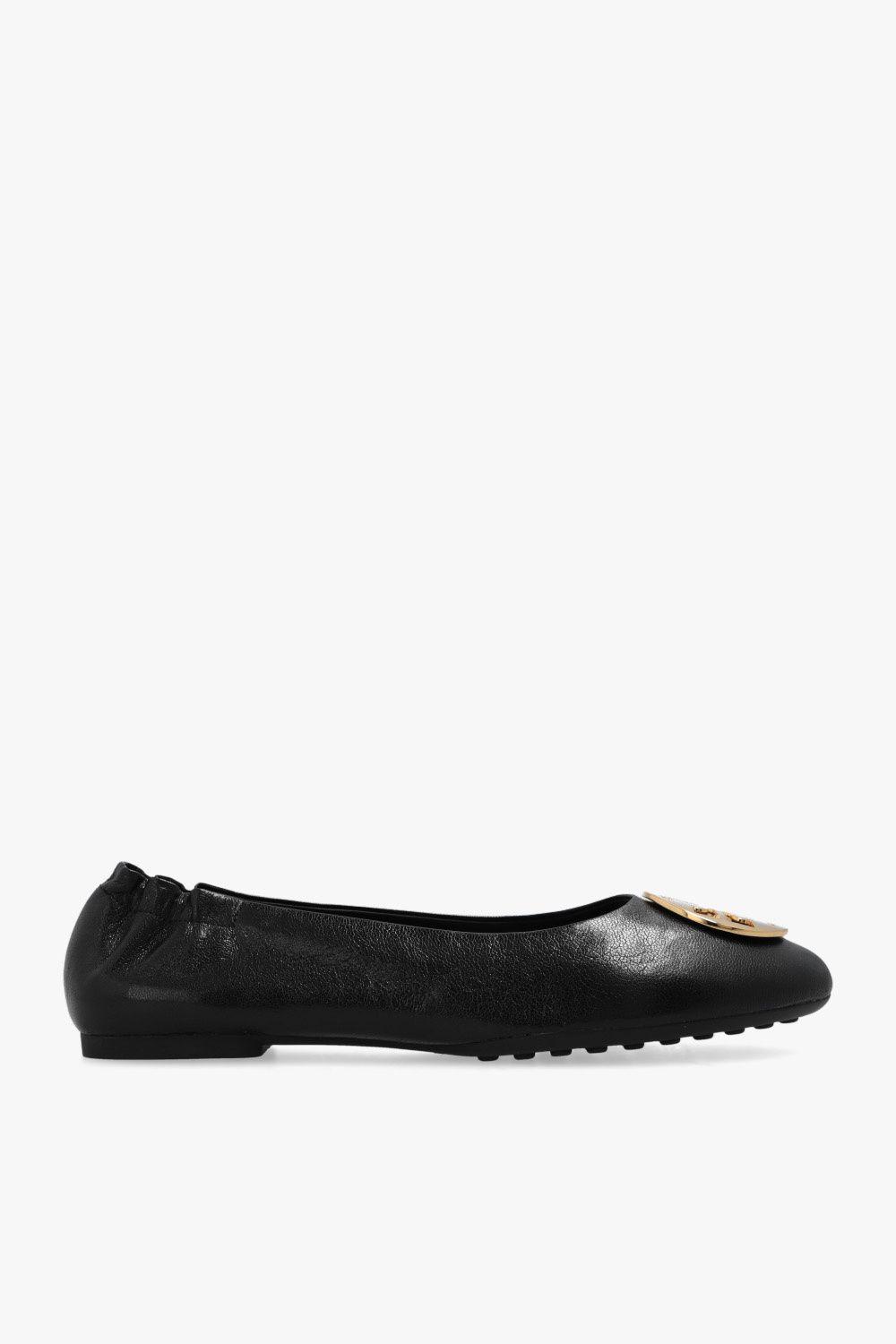 Tory Burch 'claire' Leather Ballet Flats in Black Lyst