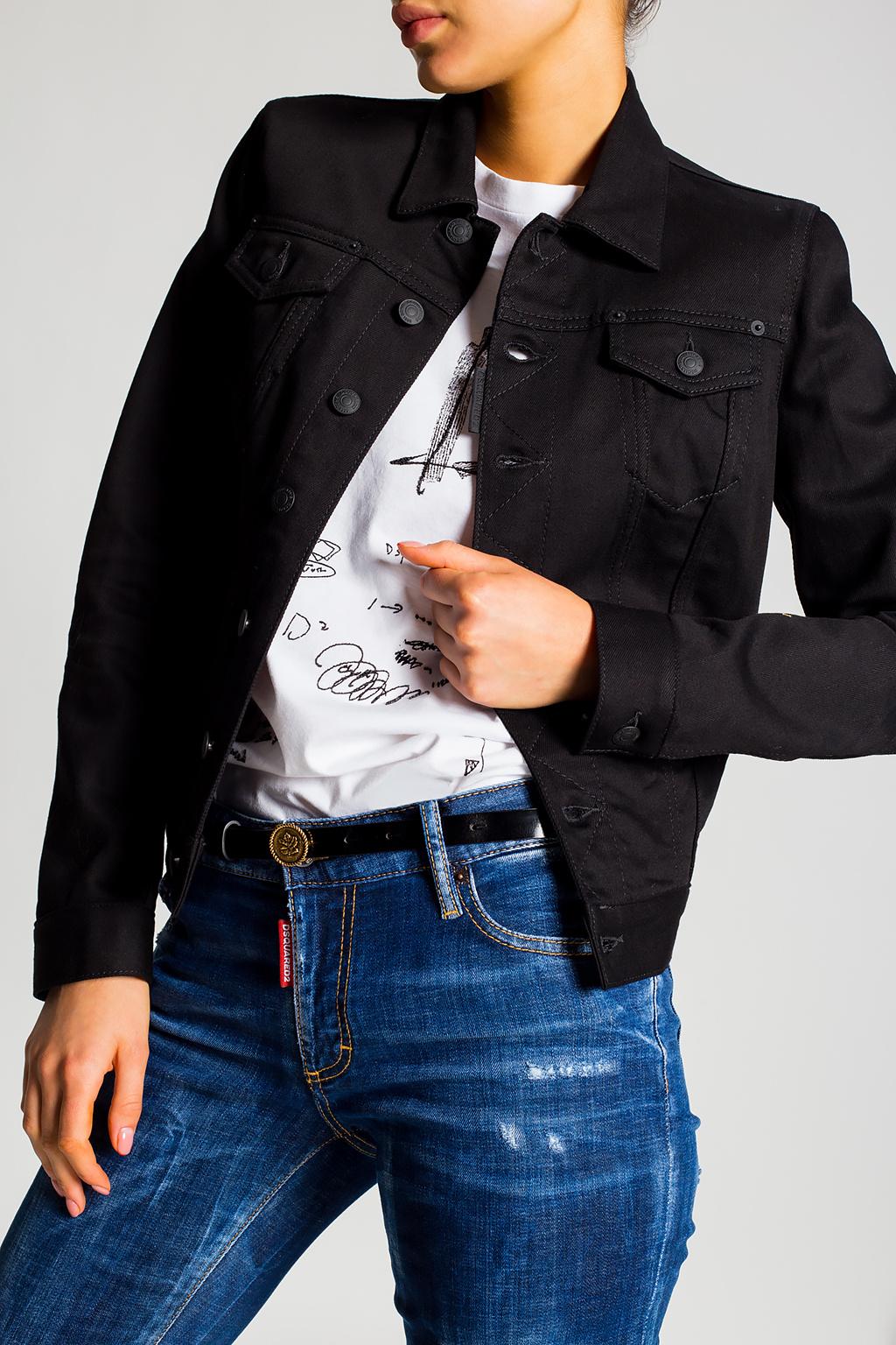 DSquared² Denim Jacket in Black | Lyst