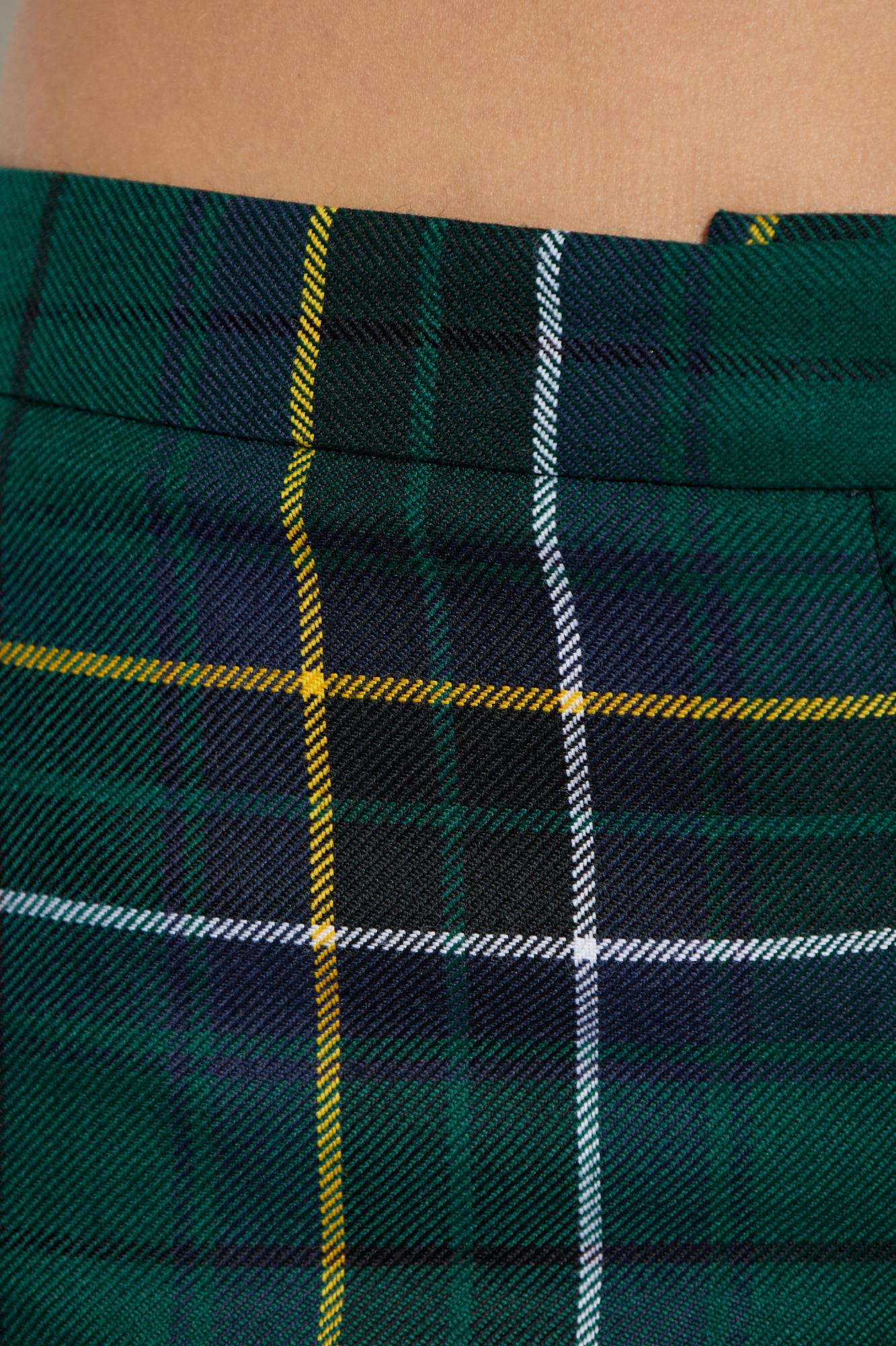 McQueen Plaid Trousers in Green | Lyst