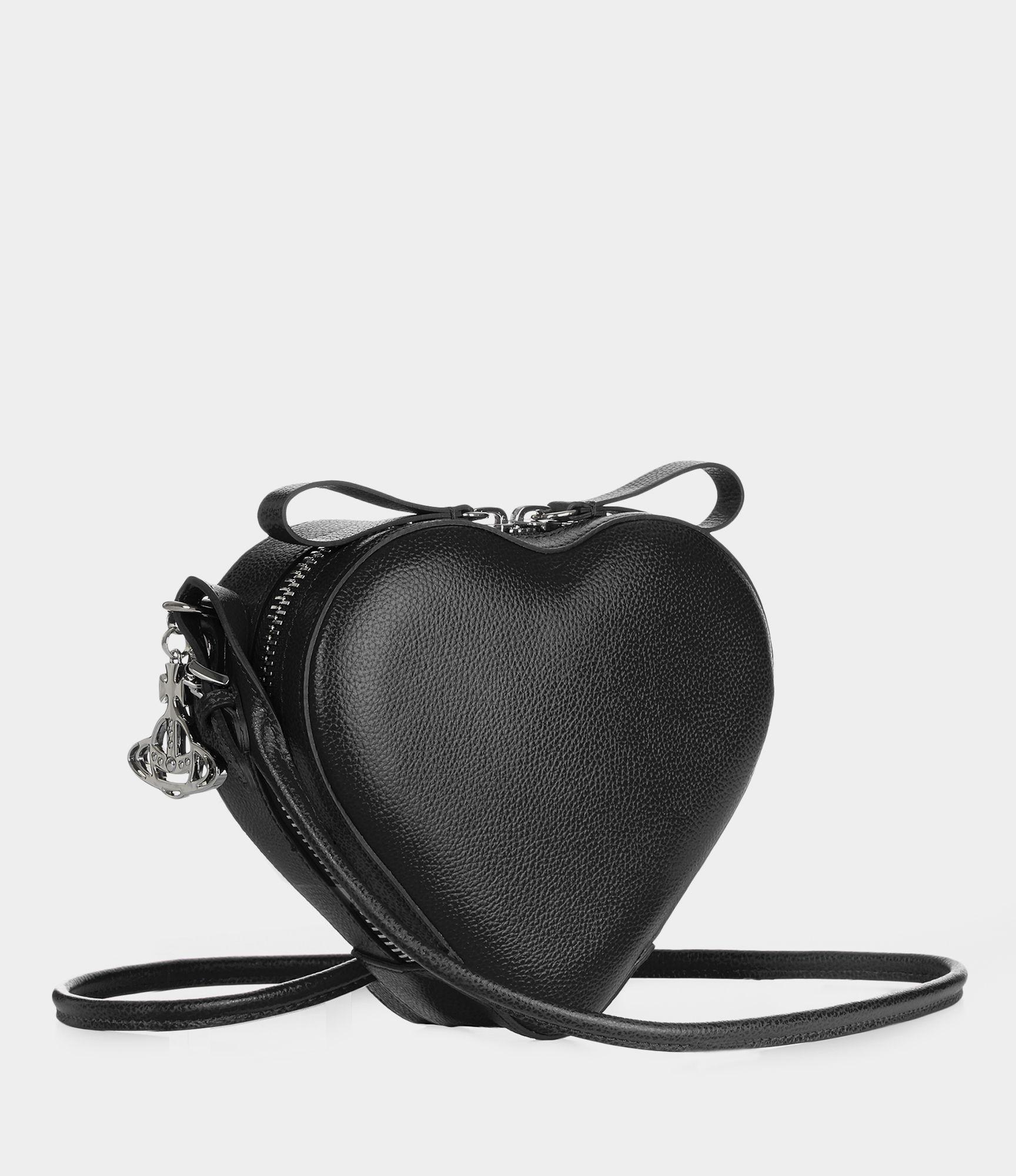 Vivienne Westwood Leather Johanna Heart Crossbody Bag in Black - Lyst