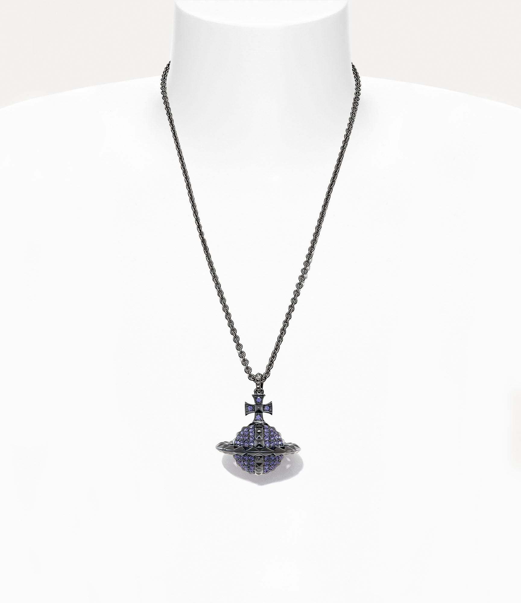 Vivienne Westwood Mayfair Large Orb Pendant Gunmetal-tanzanite 