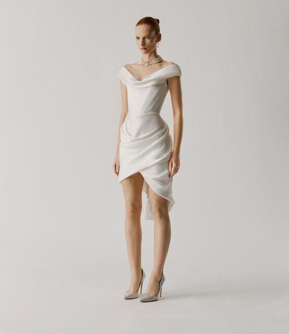 Vivienne Westwood Nova Cora Mini Dress Fsc Crepe Satin in White
