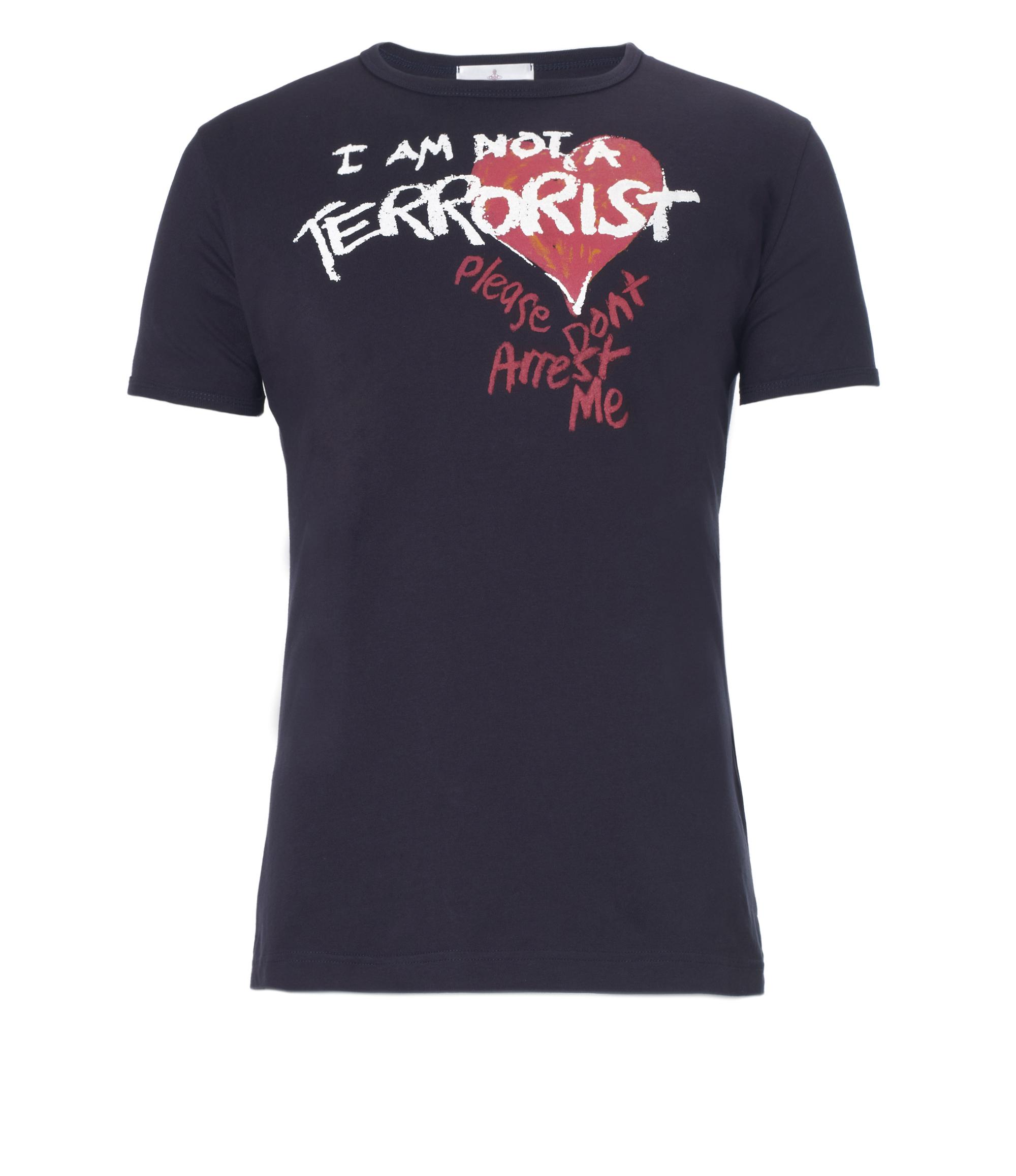 トップス Vivienne Westwood I AM NOT A TERRORIST Vivienne Westwood I Am Not A Terrorist T-shirt Navy in Blue | Lyst UK