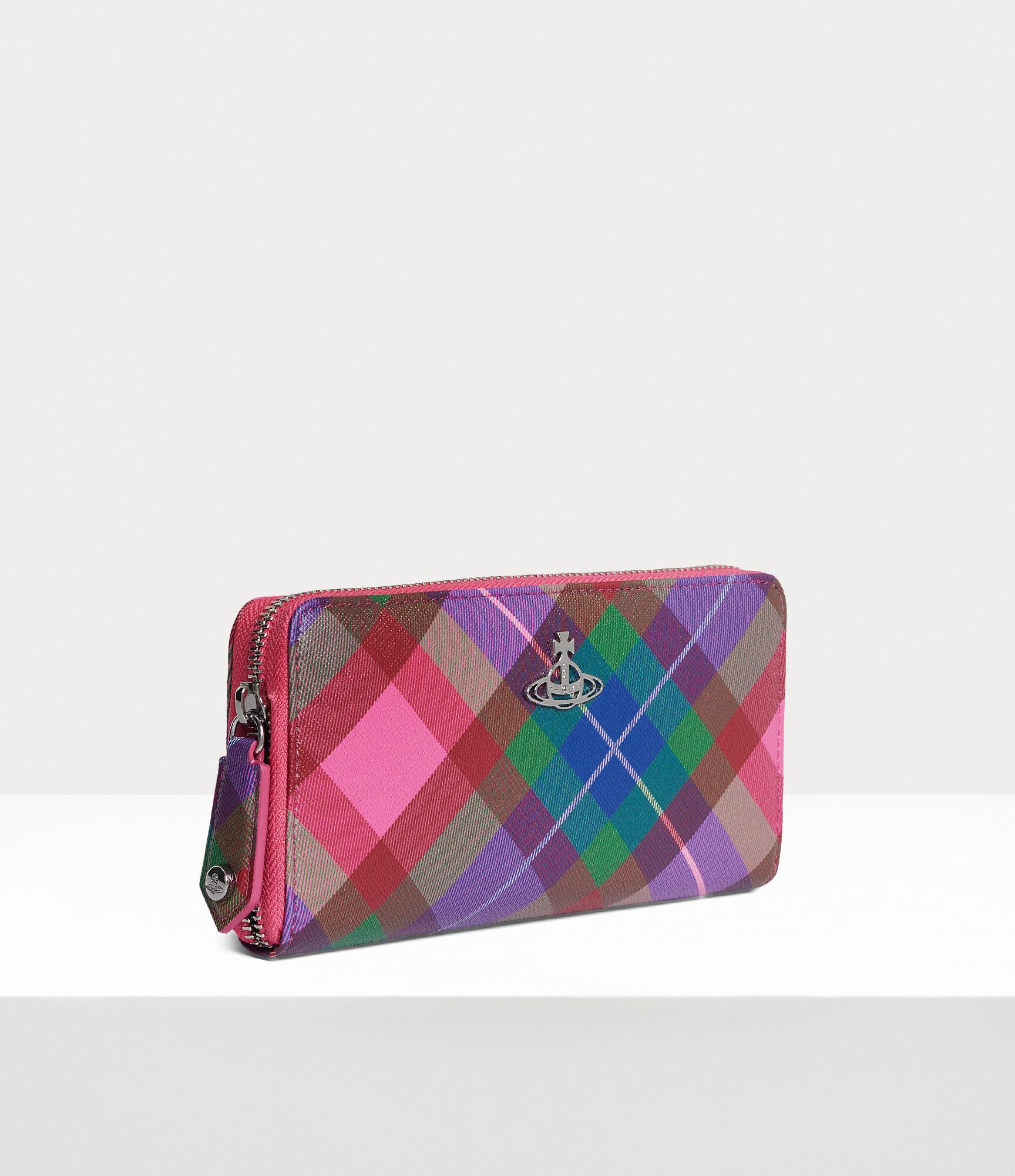 Vivienne Westwood Classic Zip Round Wallet Saffiano Printed Candy 
