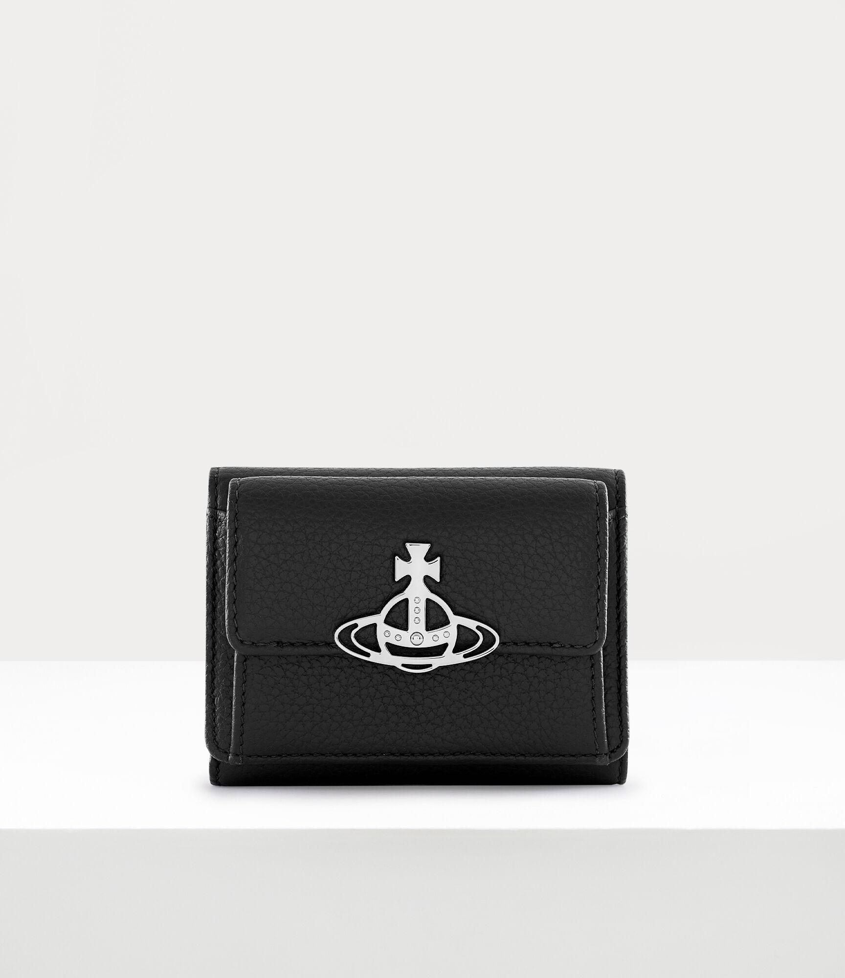 Vivienne Westwood Grain Leather Small Flap Purse in Black Lyst UK