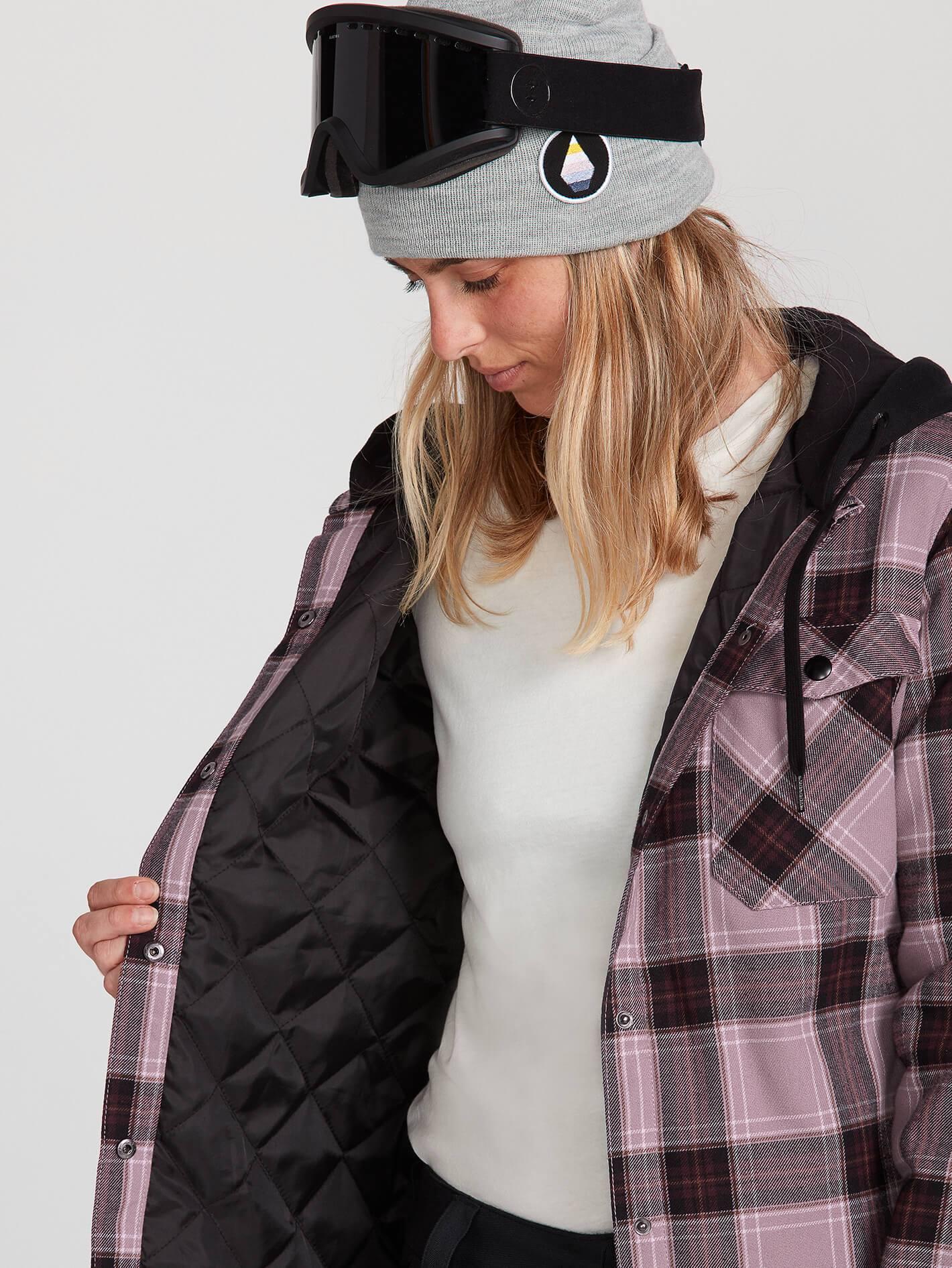 volcom hooded flannel jacket
