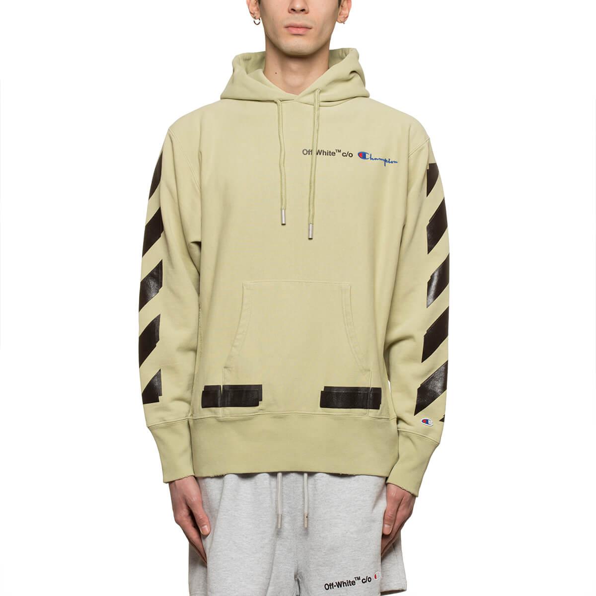 off white co champion hoodie