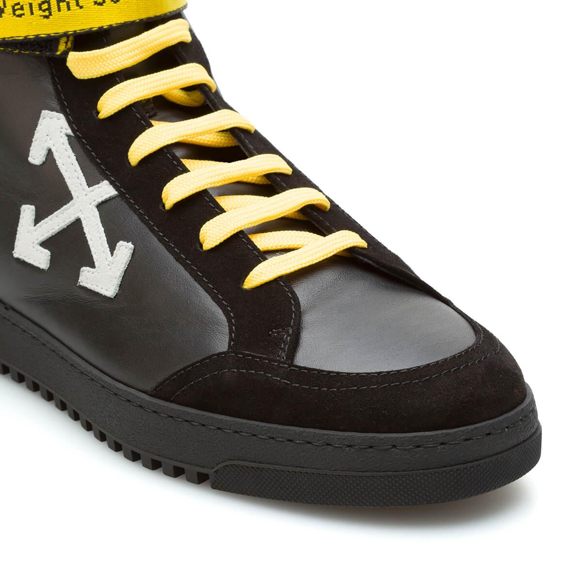 Off-White c/o Virgil Abloh Leather High-top Sneakers in Black for Men - Lyst