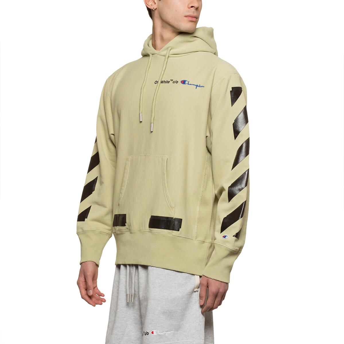 Olive Green Off White Hoodie - pic-dome