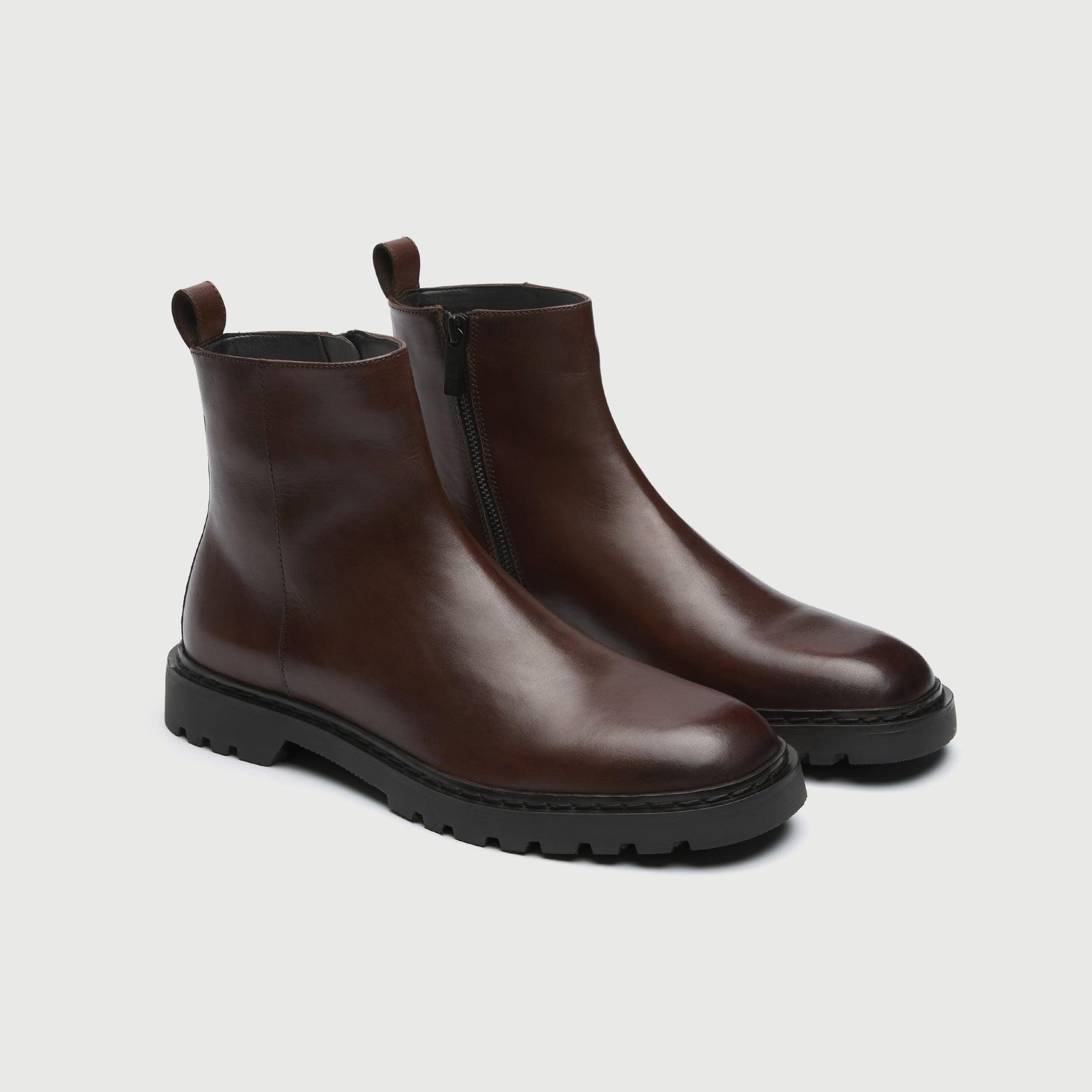 Walk London Milano Inside Zip Boot in Brown for Men Lyst UK