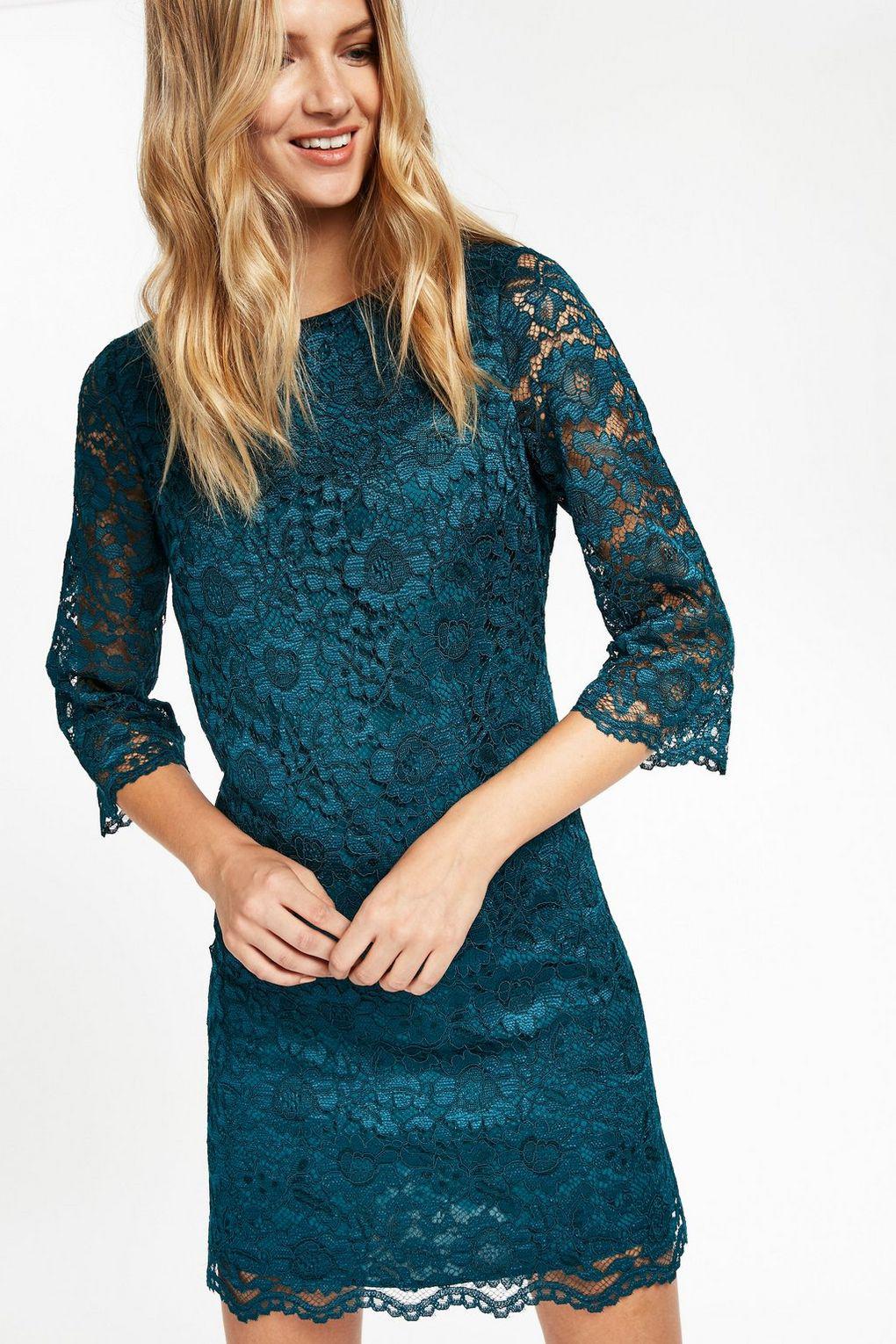 wallis teal lace dress