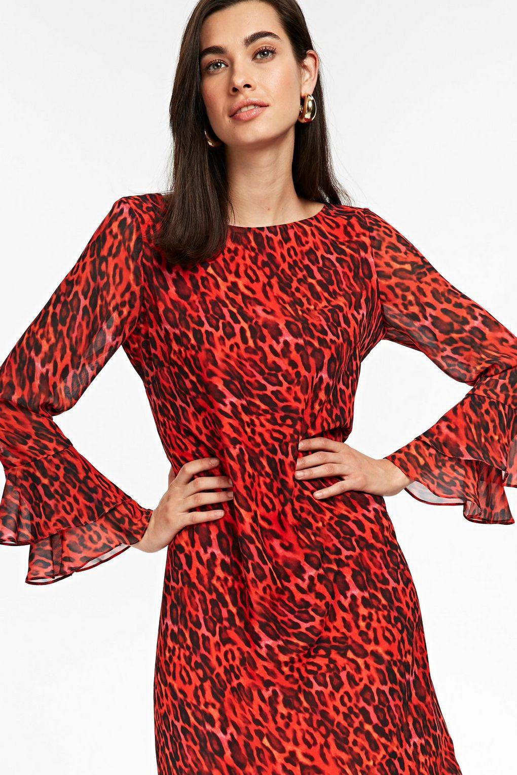 wallis red animal print dress