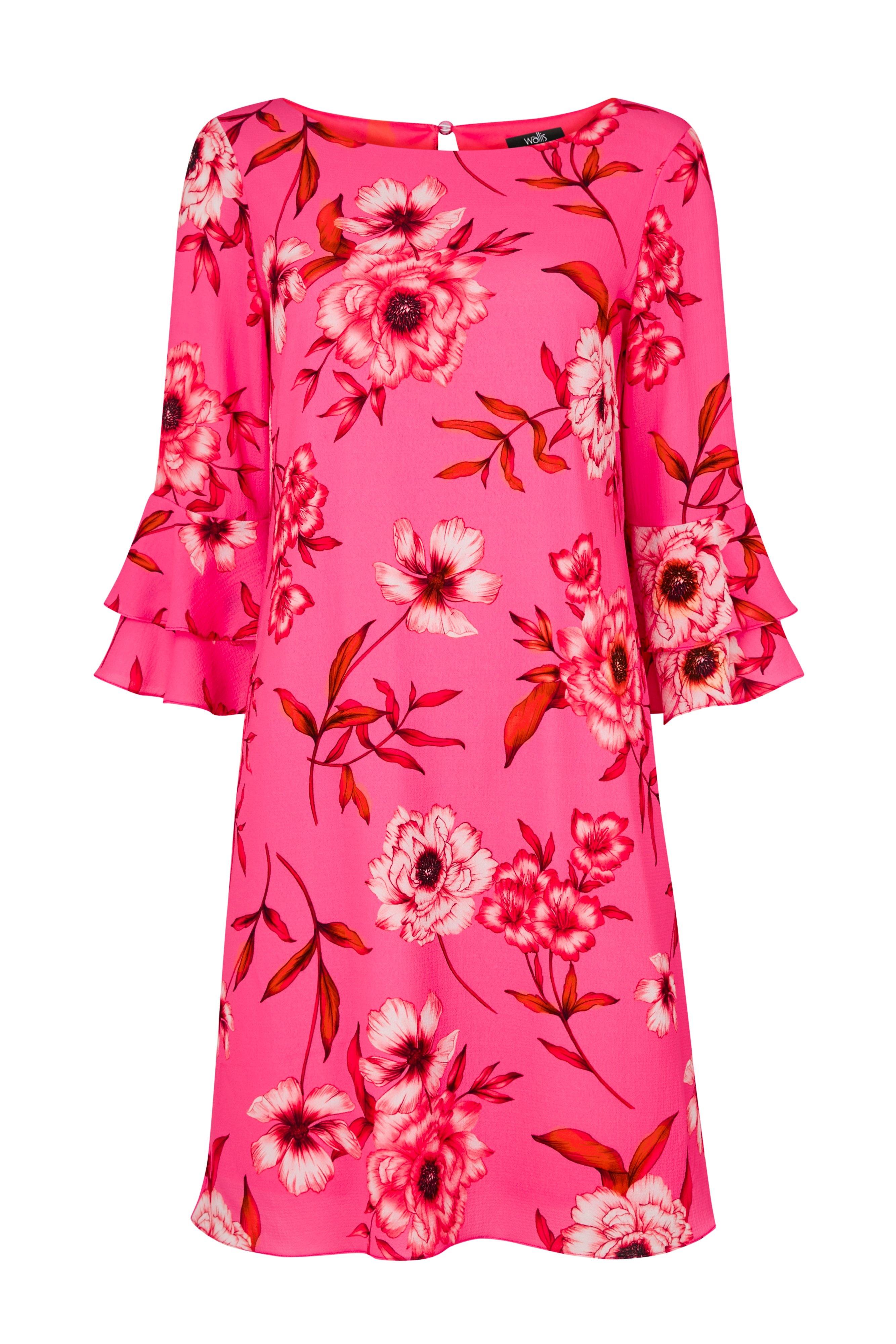 wallis pink floral shift dress