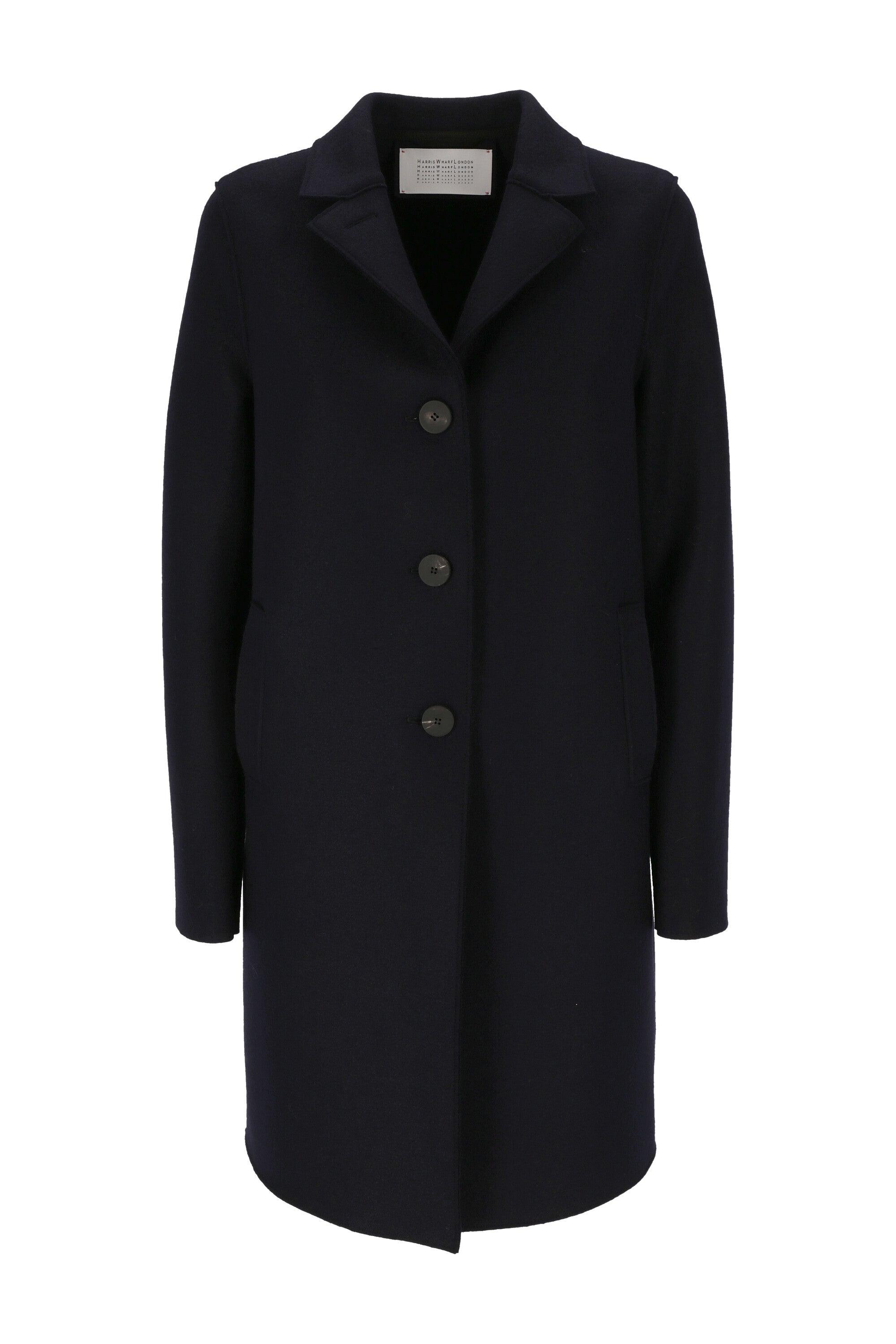 Harris Wharf London Dark Blue Virgin Wool Single breasted Midi