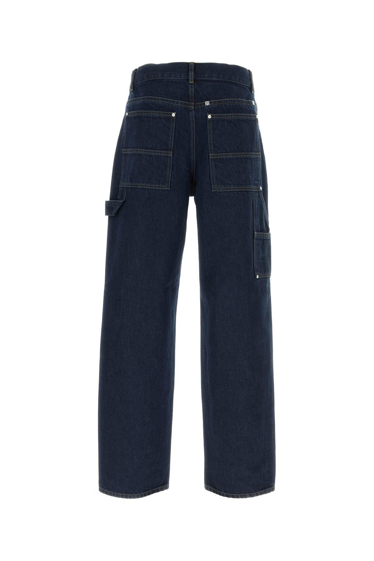 デニム・ジーパン GIVENCHY Denim Cargo Jeans Givenchy Dark Blue Denim Carpenter Cargo Jeans for Men | Lyst