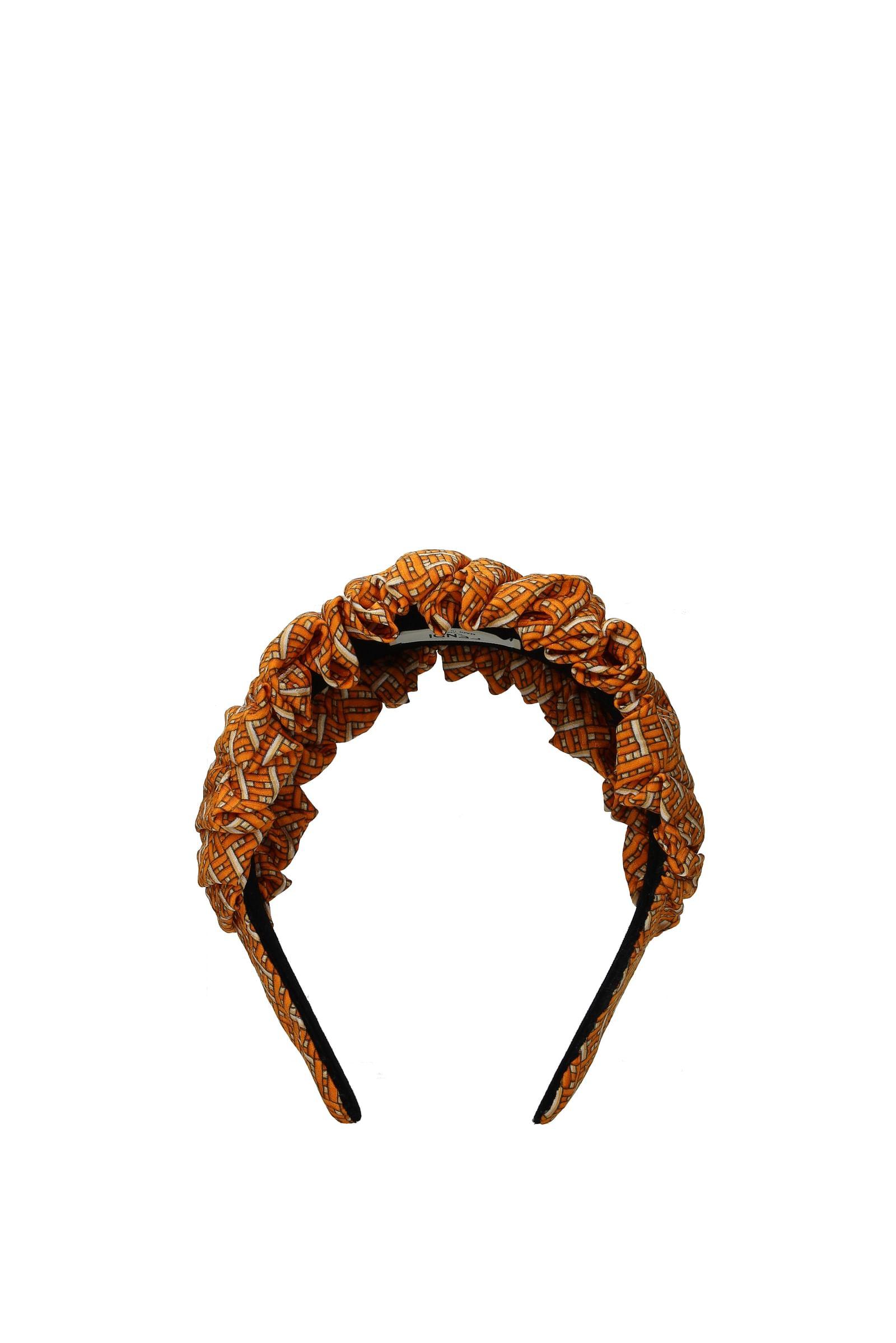 Fendi Hair Accessories Silk Orange in Metallic | Lyst