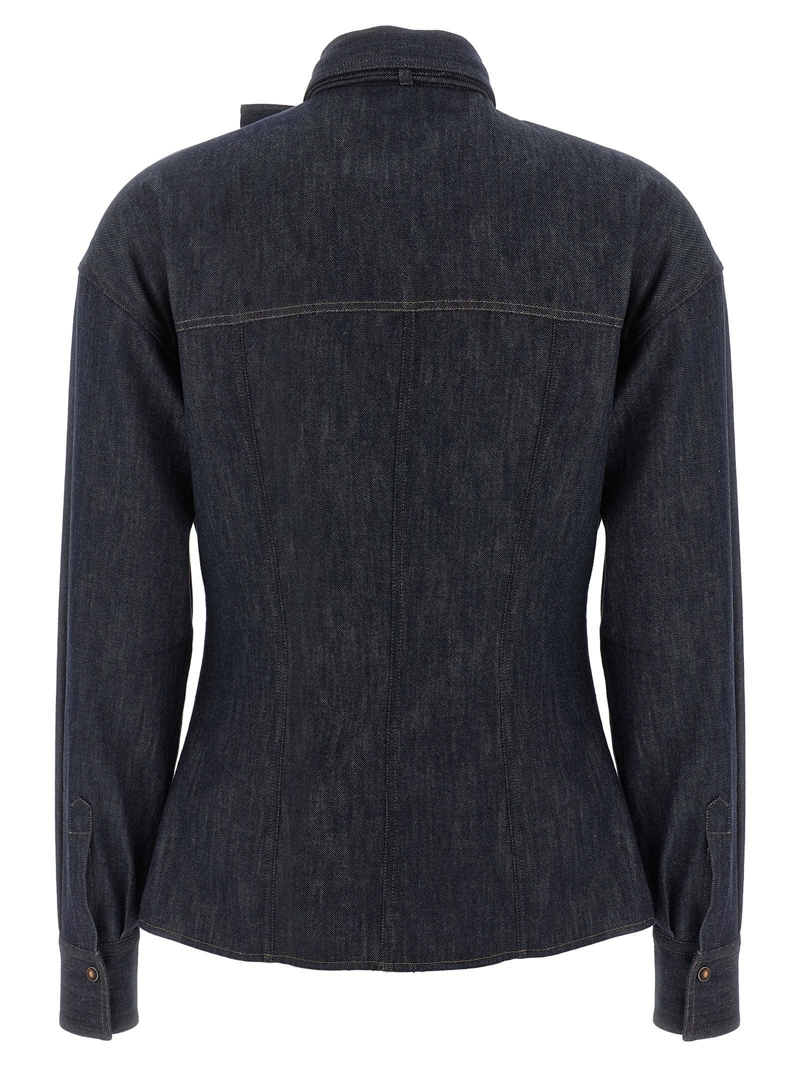 Tシャツ・カットソー BRUNELLO CUCINELLI 'Shiny Flap Detail' shirt Brunello Cucinelli 'Shiny Flap Detail' Shirt in Blue | Lyst