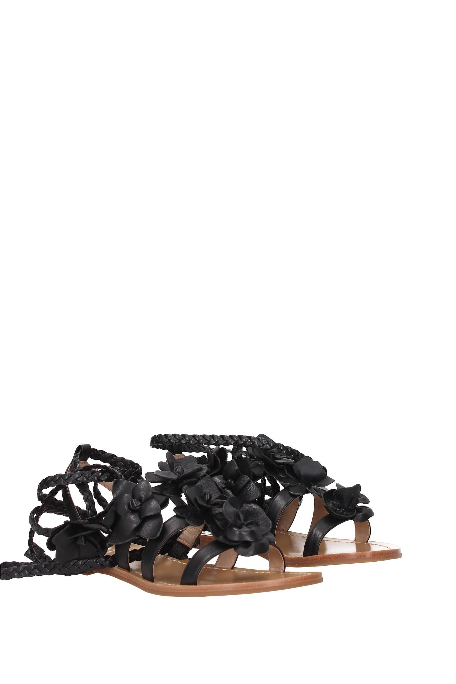 Tory Burch Sandals Blossom Gladiator Leather Black | Lyst Tory Burch Sandals Blossom Gladiator Leather Black | Lyst