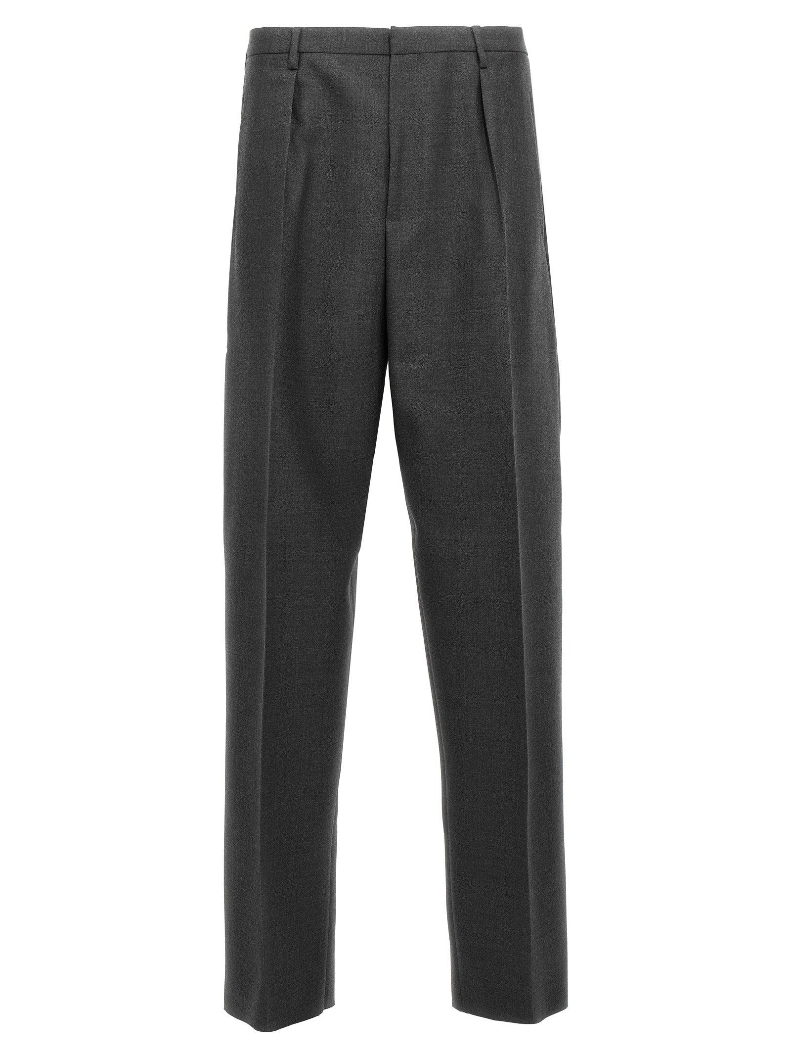 Zegna Front Pleat Pants Gray for Men Lyst