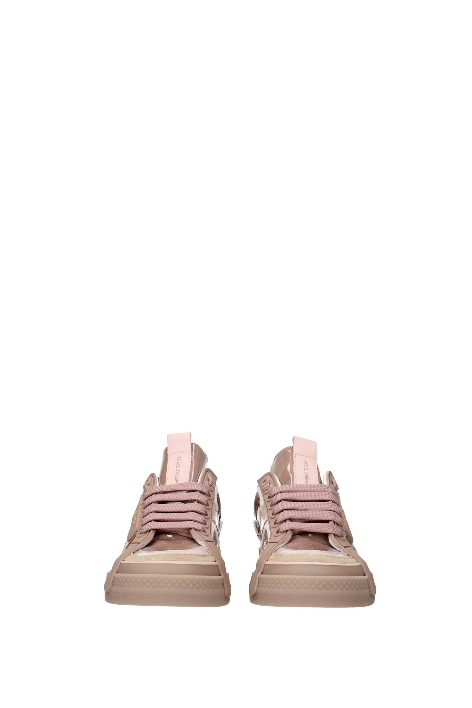 Dolce & Gabbana Sneakers Patent Leather Pink Nude Pink | Lyst