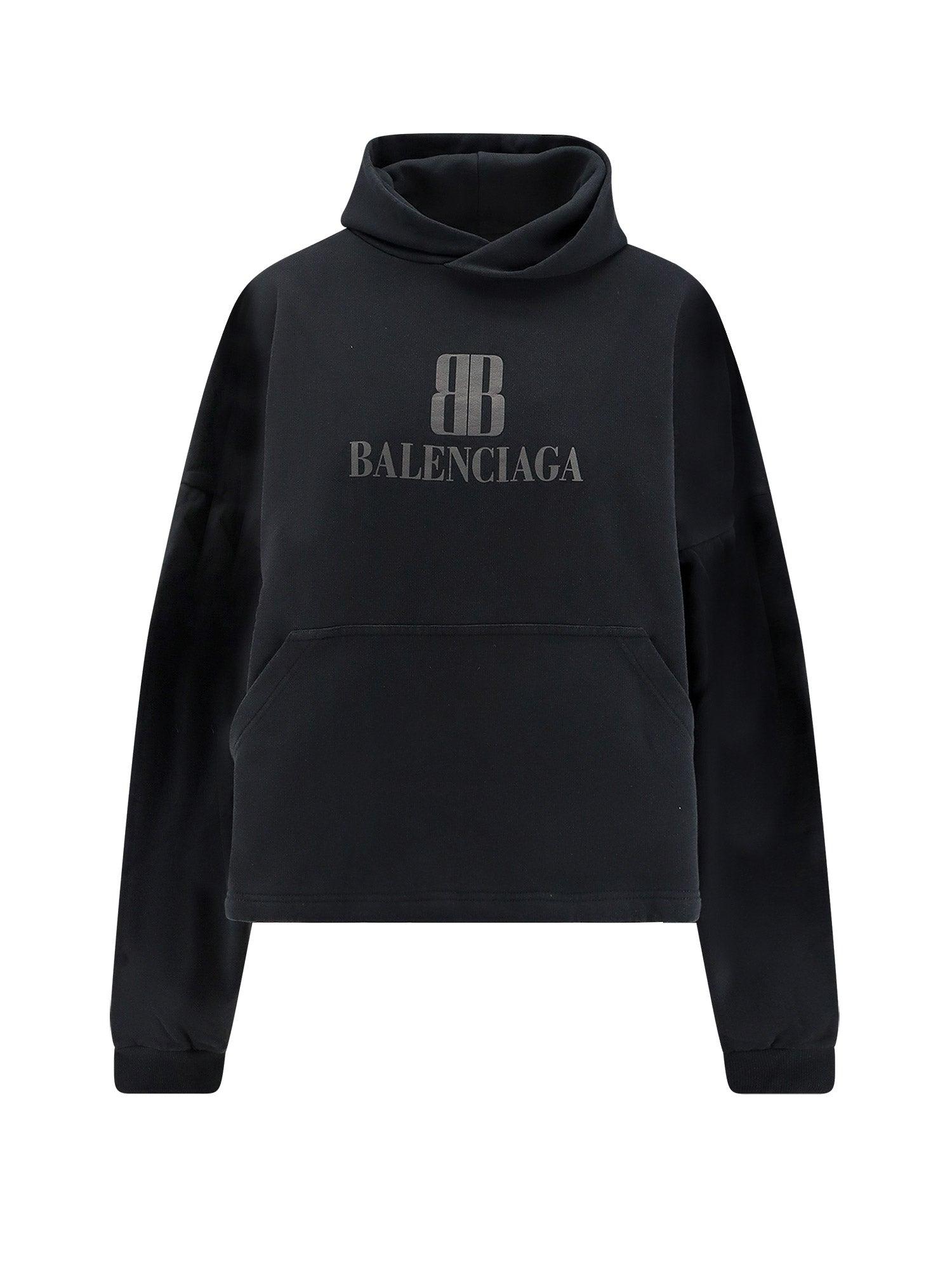 Balenciaga Cropped Cotton Sweatshirt in Black | Lyst Balenciaga Cropped Cotton Sweatshirt in Black | Lyst