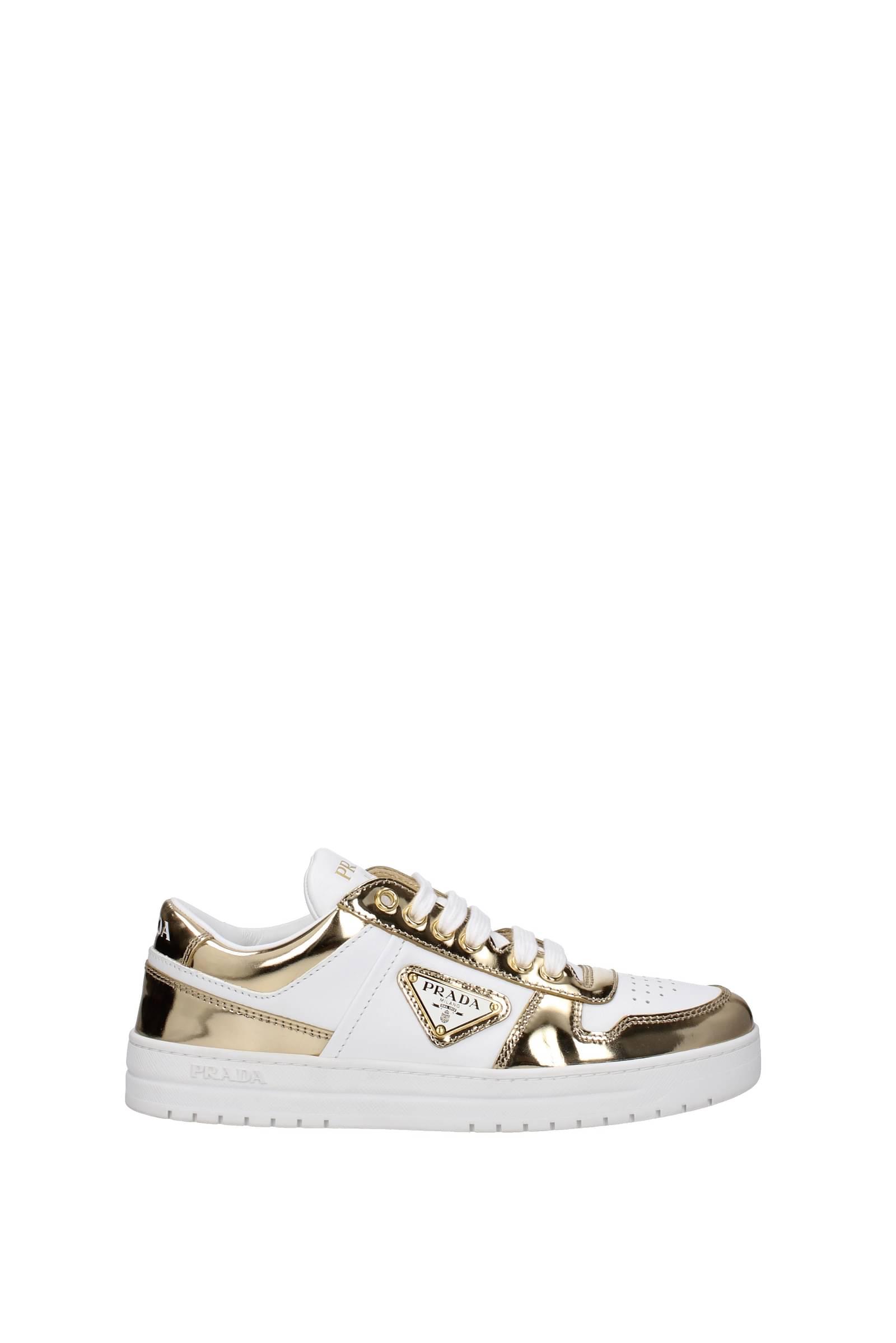 Prada Gold Leather Slip on Sneakers Size 40 Prada | TLC