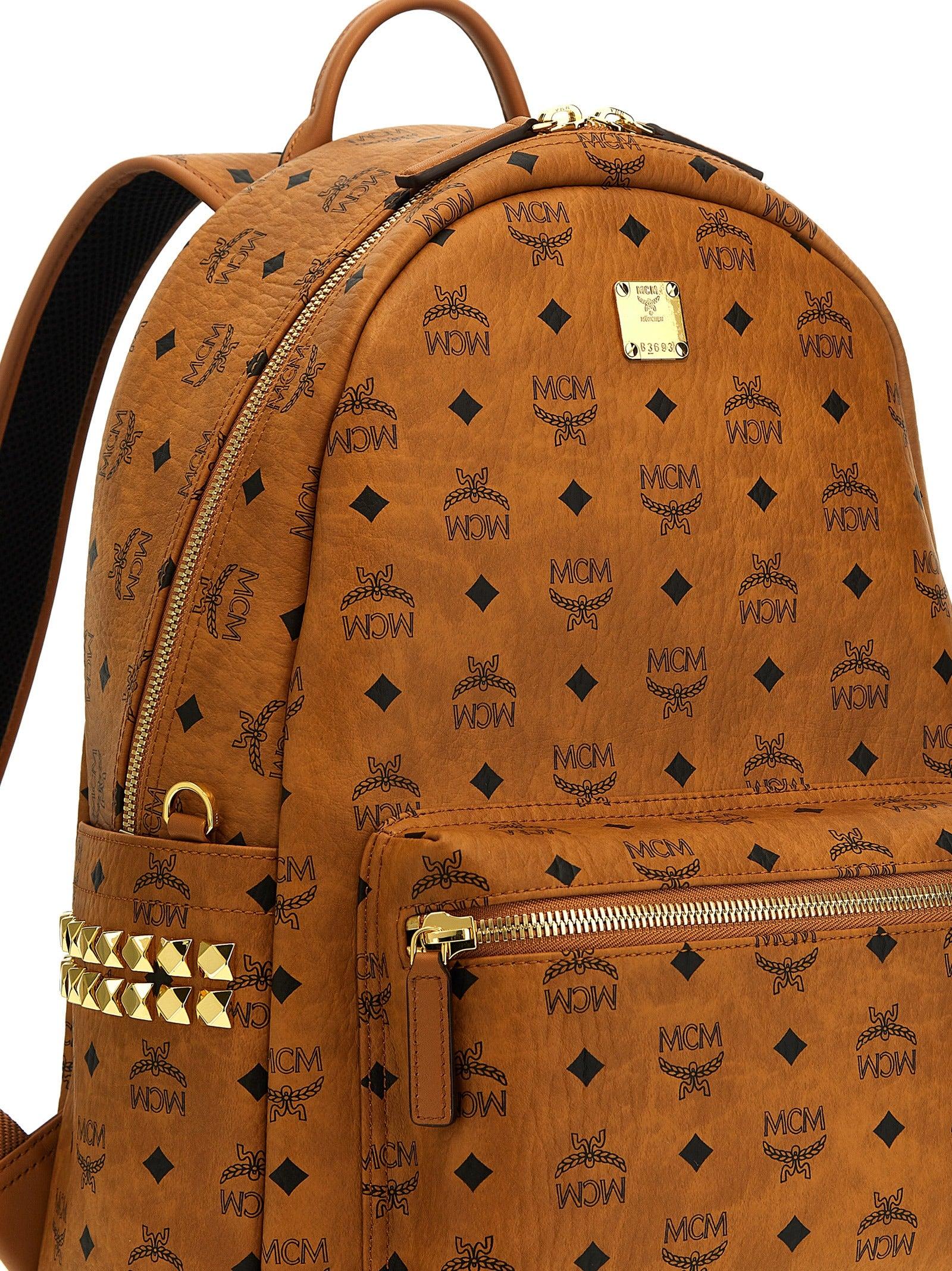 Brown mcm discount backpacks