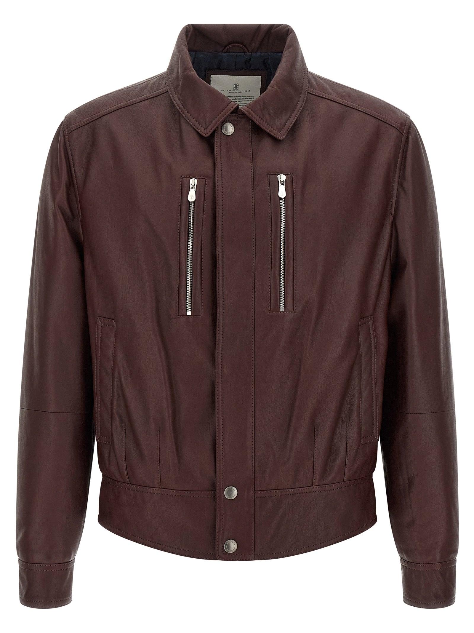 【ブルネロクチネリ】 Jackets - Leather Jackets ジャケット BRUNELLO CUCINELLI(ブルネロクチネリ) レザージャケット(メンズ