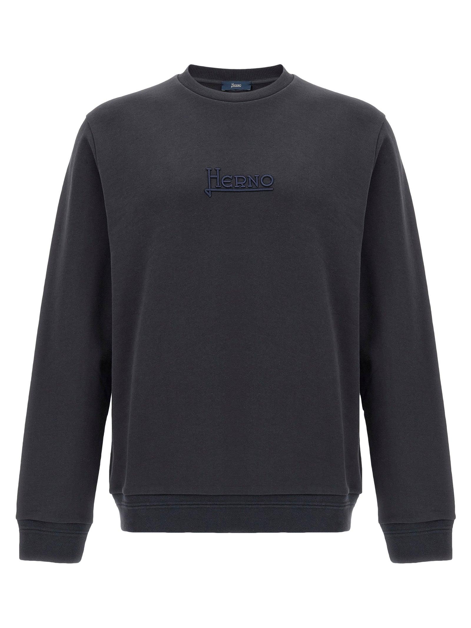 スウェット・トレーナー HERNO Logo embroidery sweatshirt Blue Herno Logo Embroidery Sweatshirt in Blue for Men | Lyst